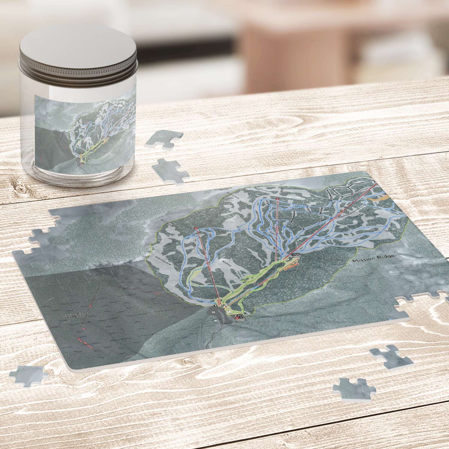 Mission Ridge Washington Ski Map Resort Puzzle - Powderaddicts