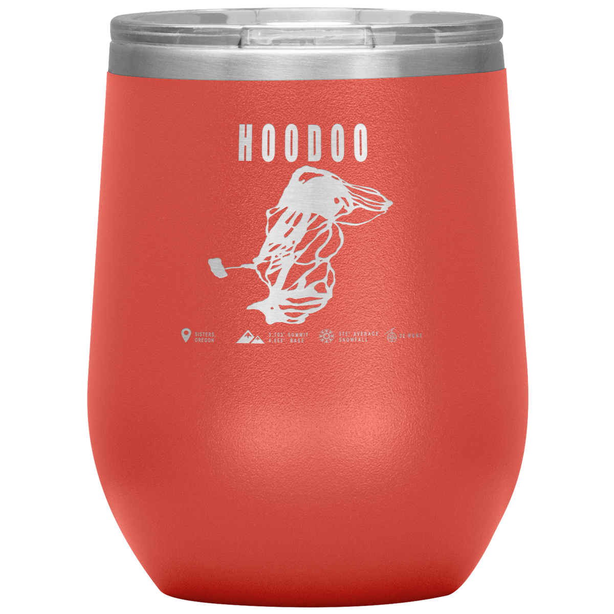 Hoodoo, Oregon Ski Trail Map Wine 12oz Tumbler - Powderaddicts