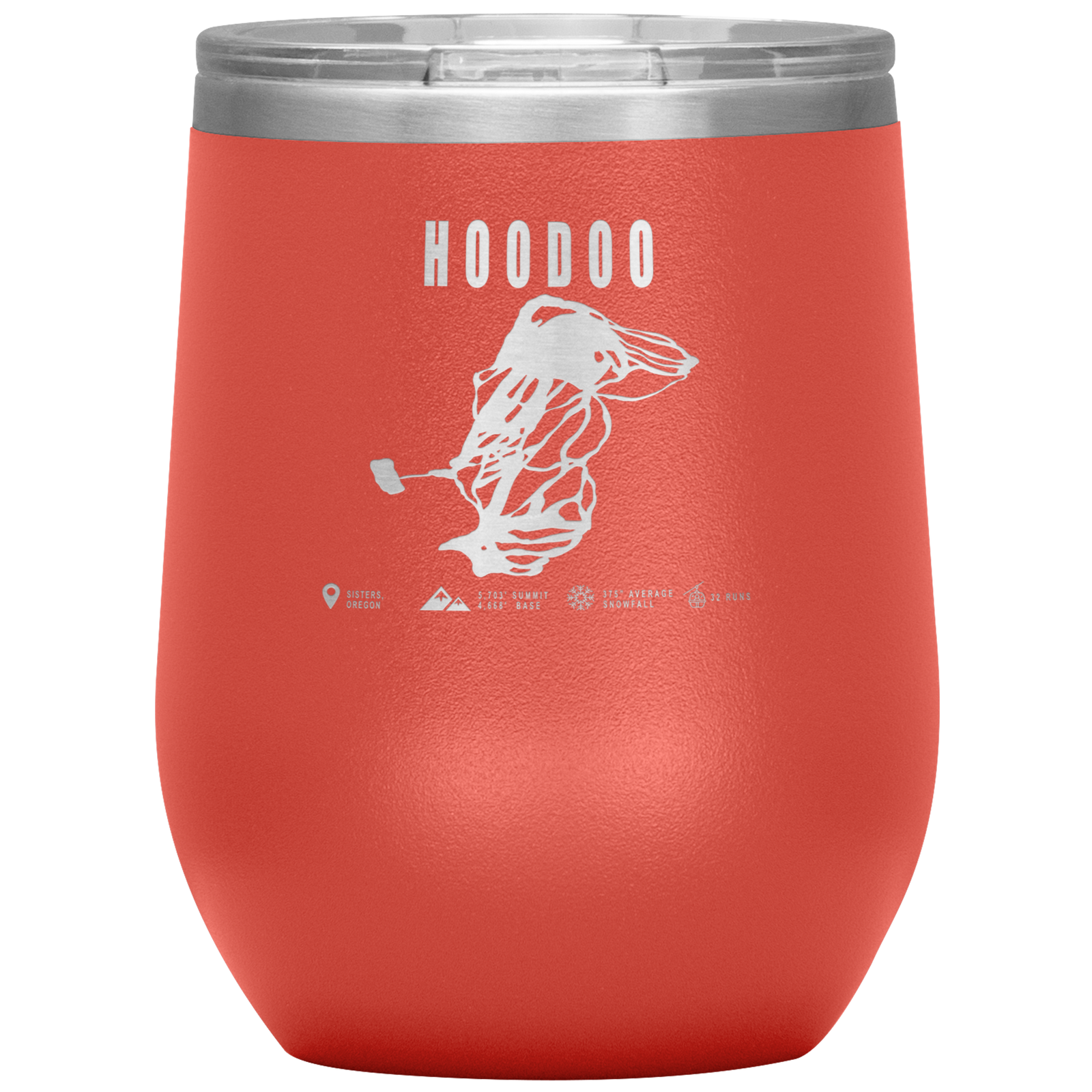 Hoodoo, Oregon Ski Trail Map Wine 12oz Tumbler - Powderaddicts