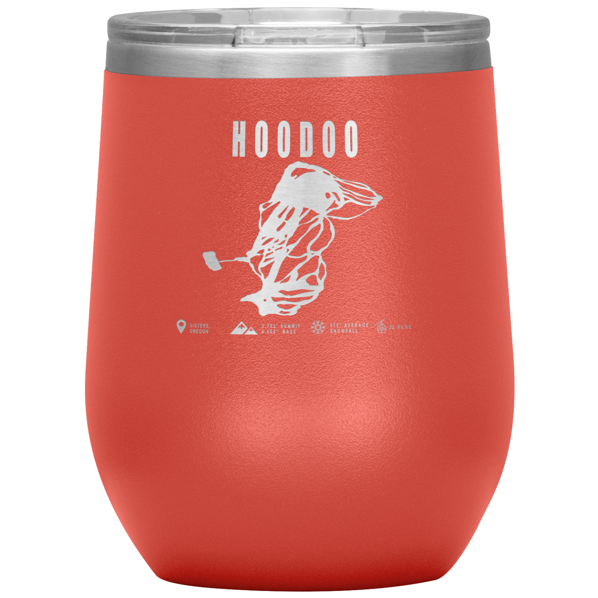 Hoodoo, Oregon Ski Trail Map Wine 12oz Tumbler - Powderaddicts