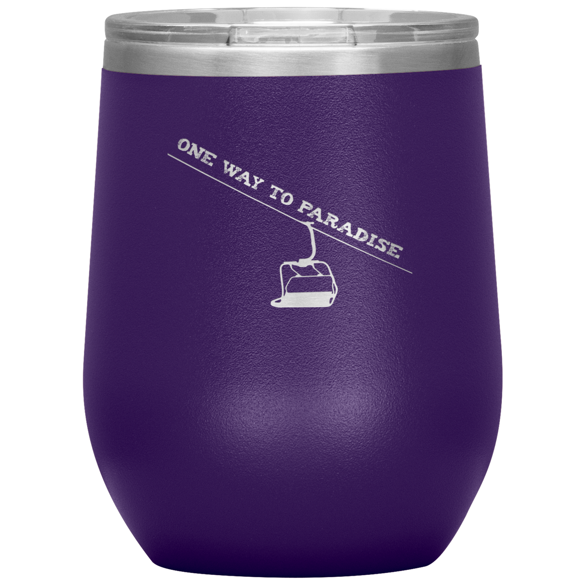 One Way To Paradise Wine 12oz Tumbler - Powderaddicts