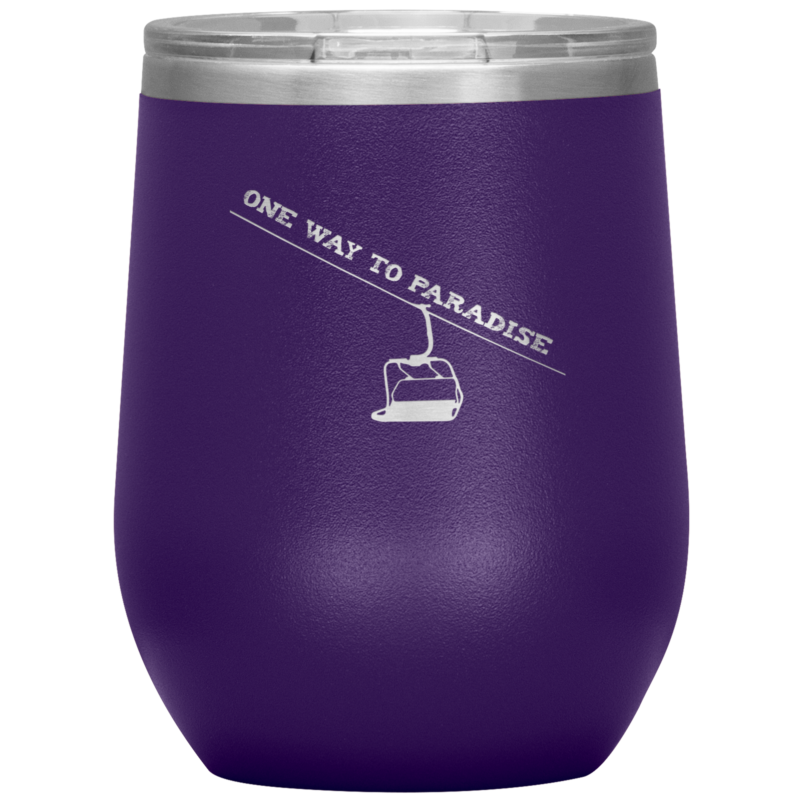 One Way To Paradise Wine 12oz Tumbler - Powderaddicts