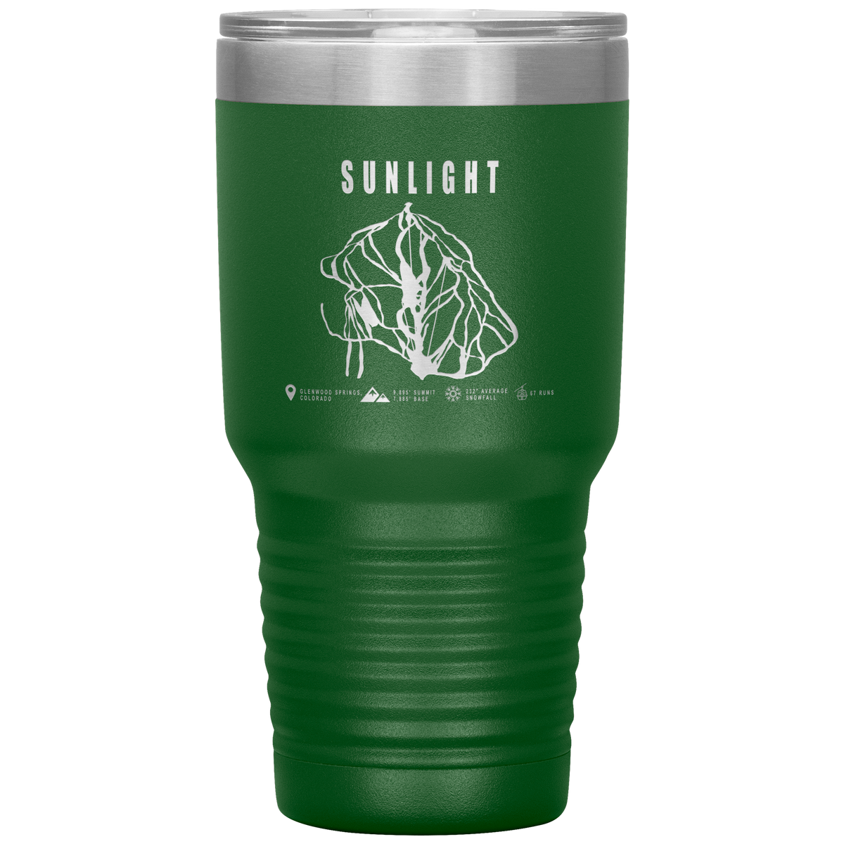 Sunlight Colorado Ski Trail Map 30oz Tumbler - Powderaddicts