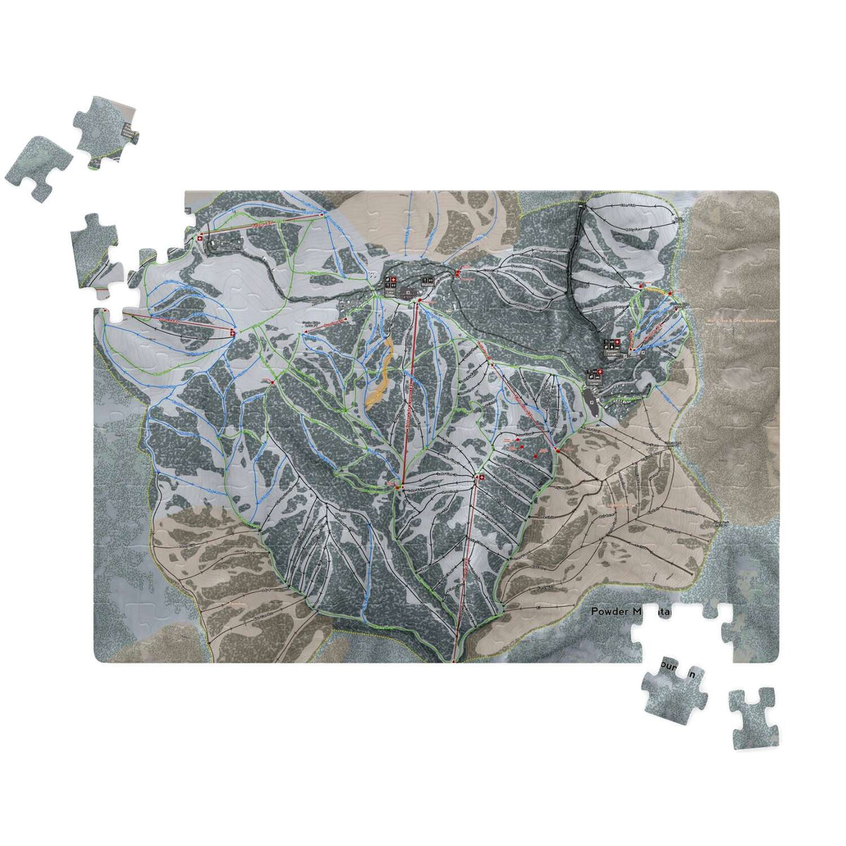 Powder Mountain, Utah Ski Trail Map Puzzle - Powderaddicts