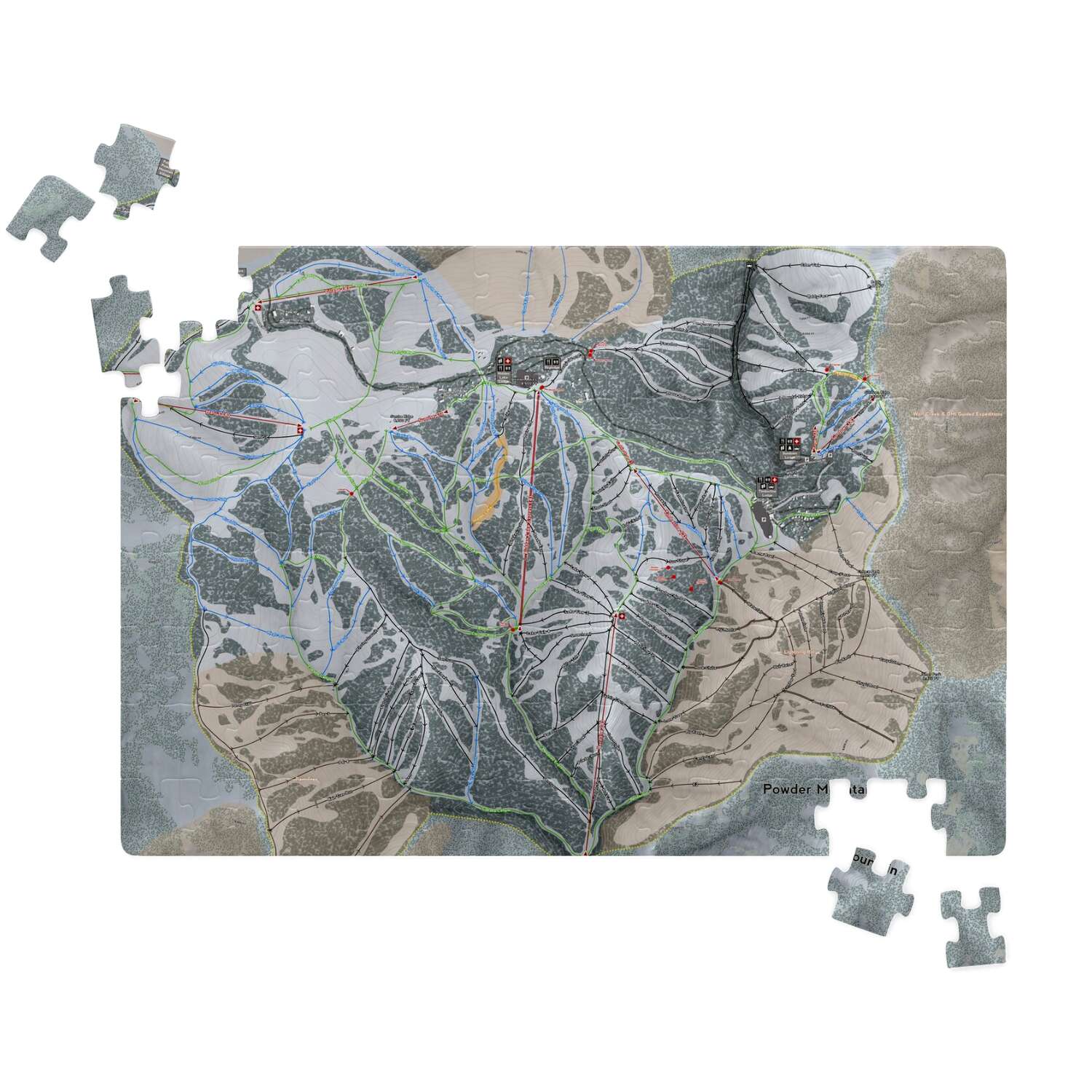 Powder Mountain, Utah Ski Trail Map Puzzle - Powderaddicts