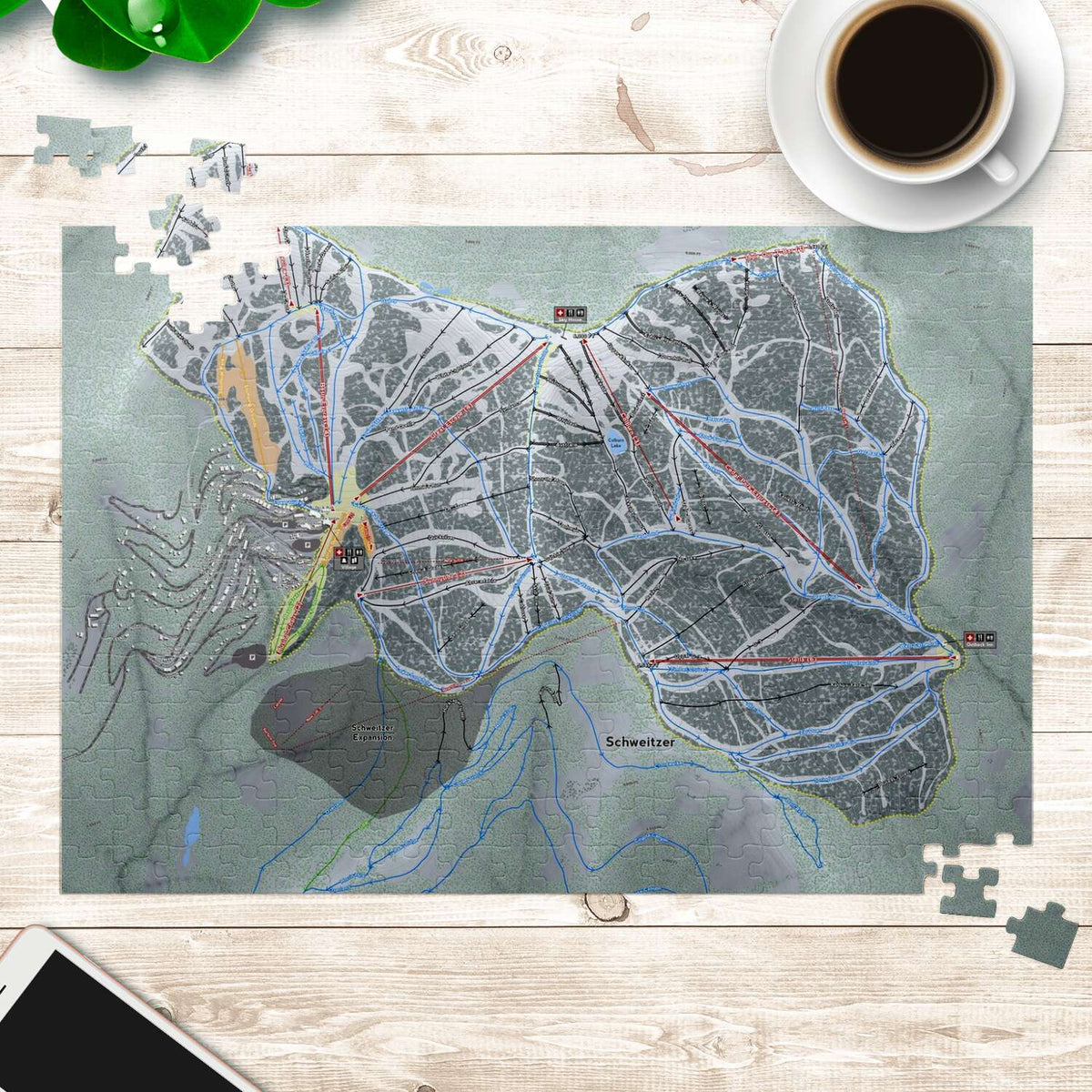 Schweitzer Idaho Ski Trail Map Puzzle - Powderaddicts