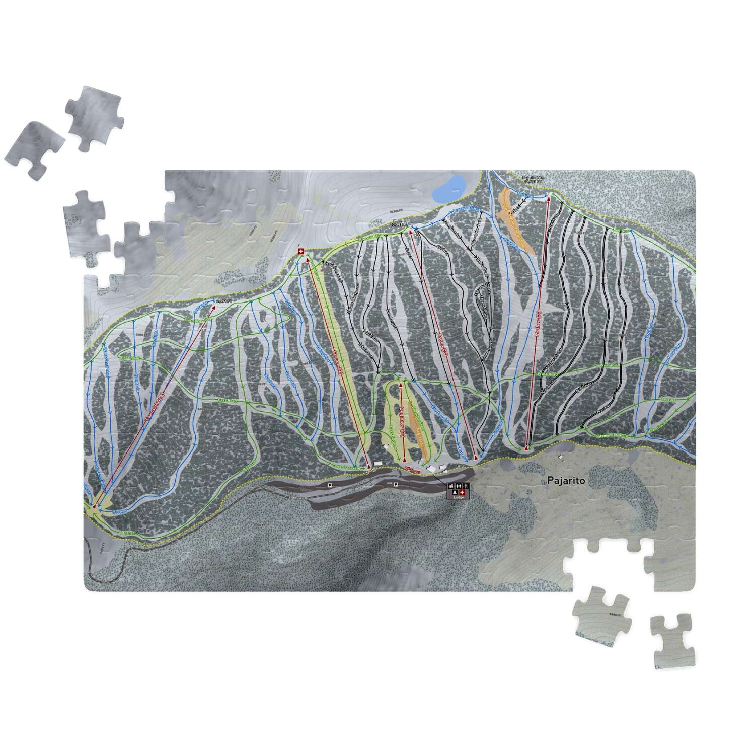 Pajarito New Mexico Ski Trail Map Puzzle - Powderaddicts