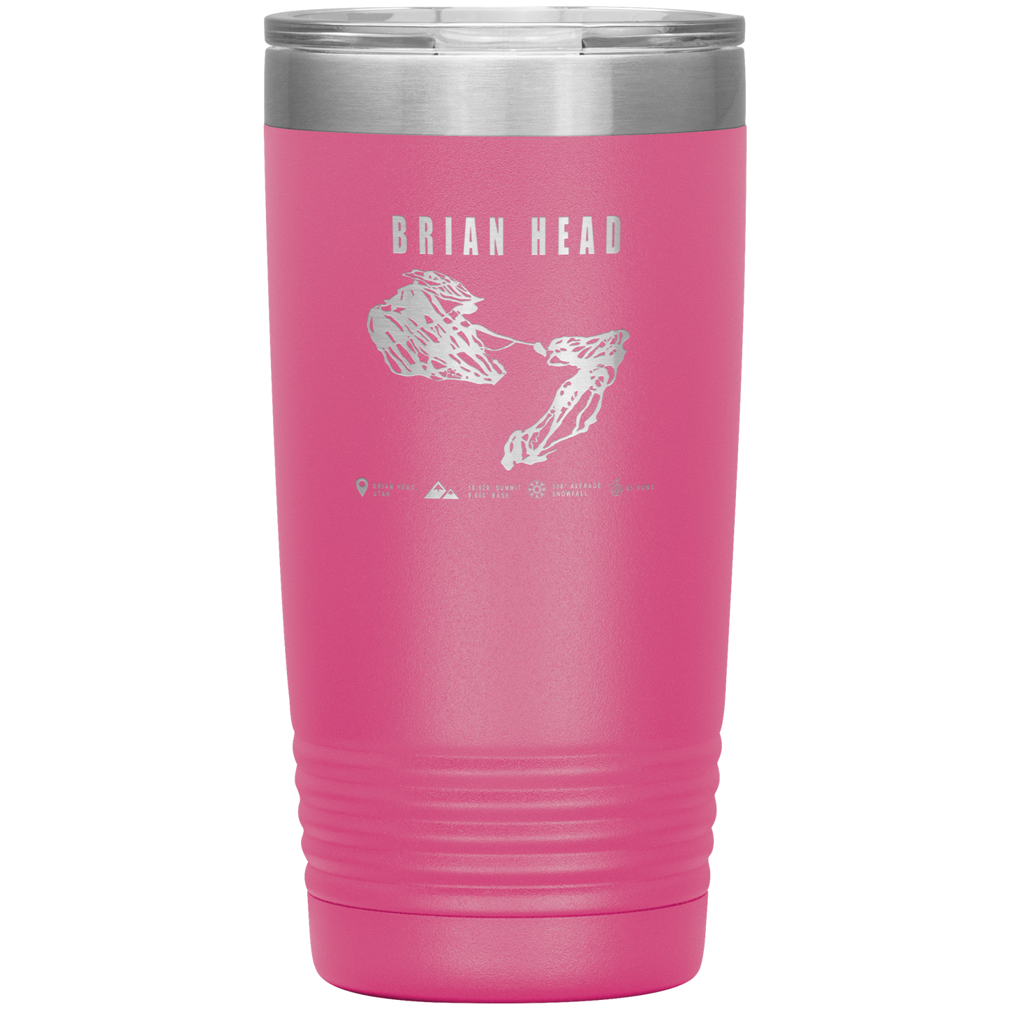 Brian Head,Utah Ski Trail Map 20oz Tumbler - Powderaddicts