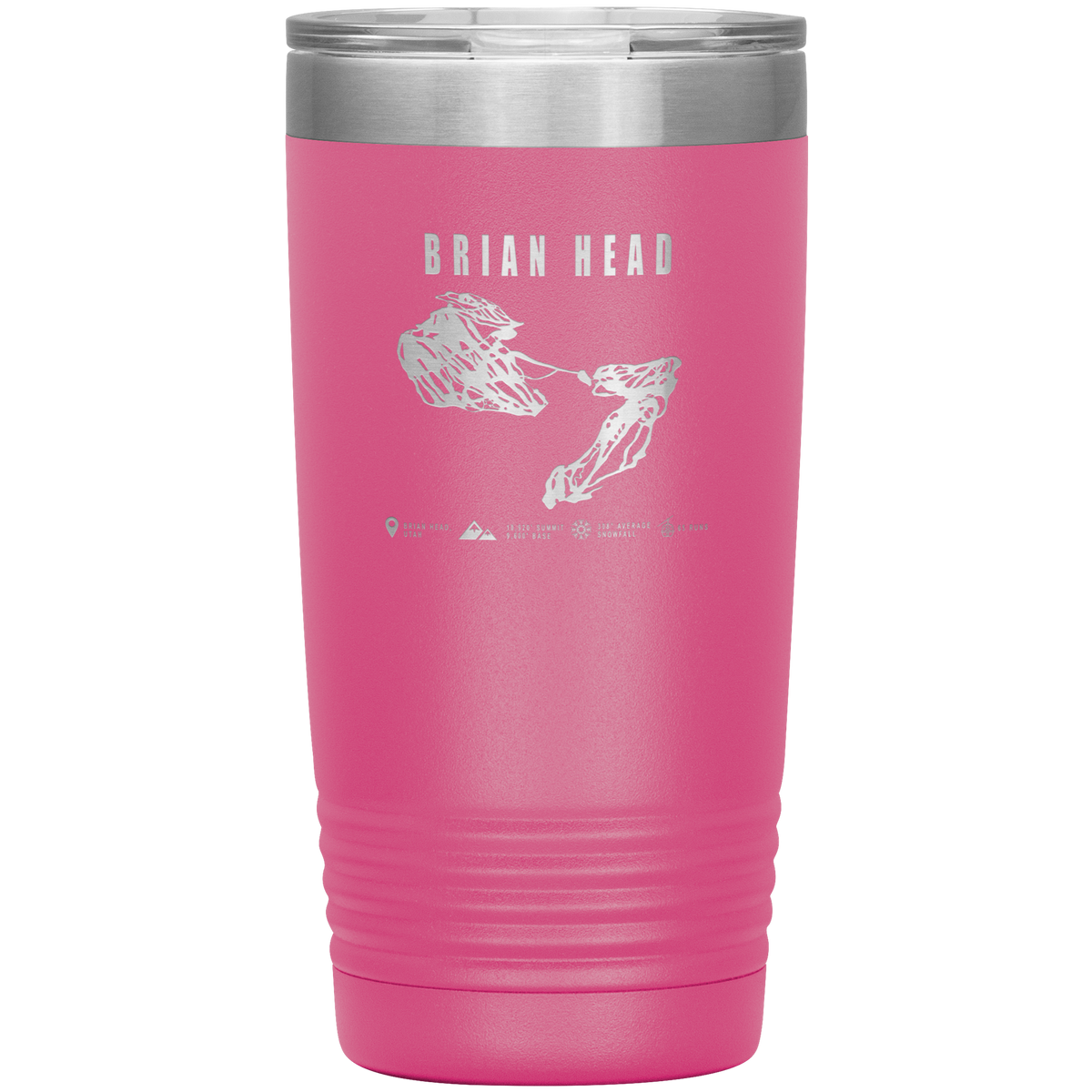 Brian Head,Utah Ski Trail Map 20oz Tumbler - Powderaddicts