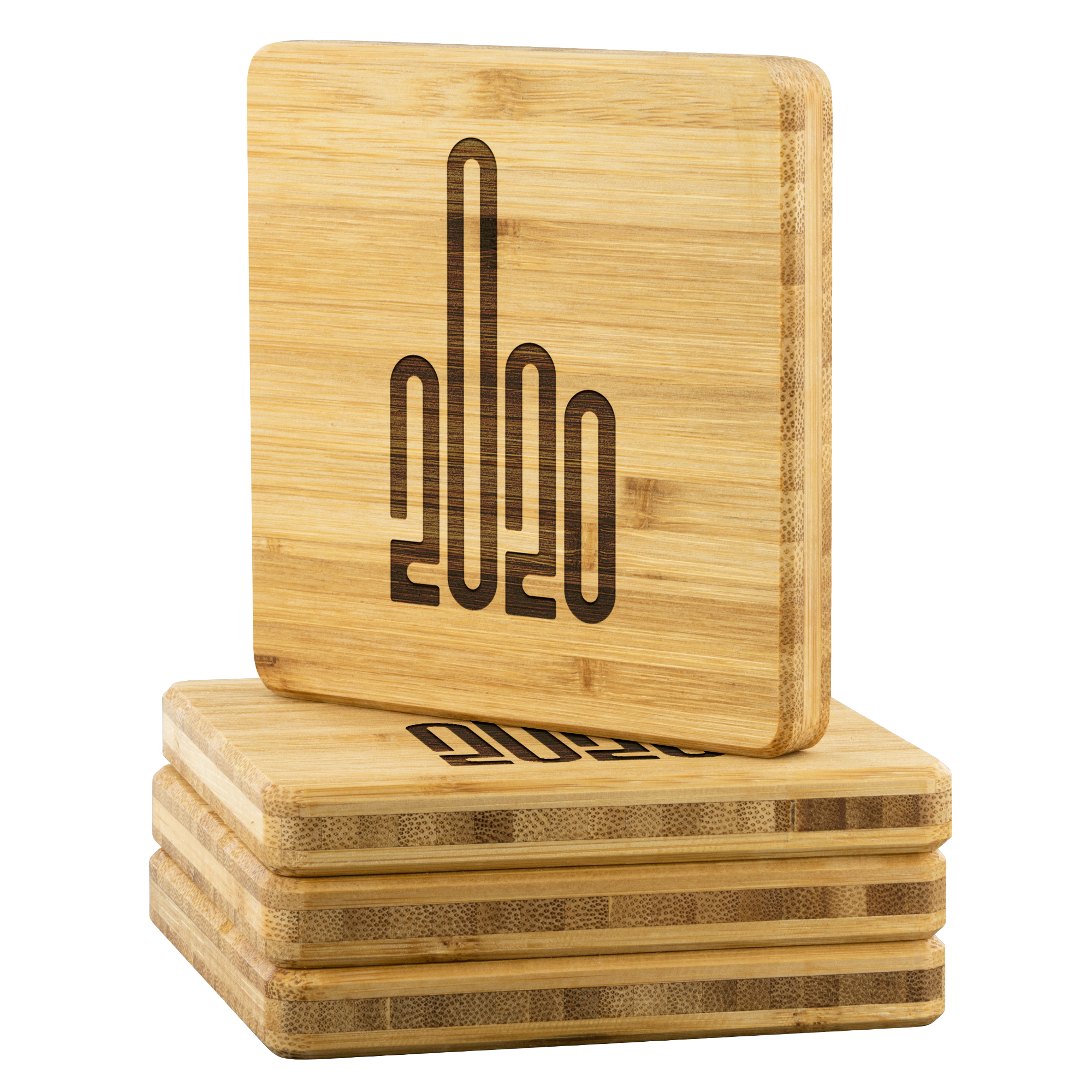2020 Middle Finger Bamboo Coaster - Powderaddicts