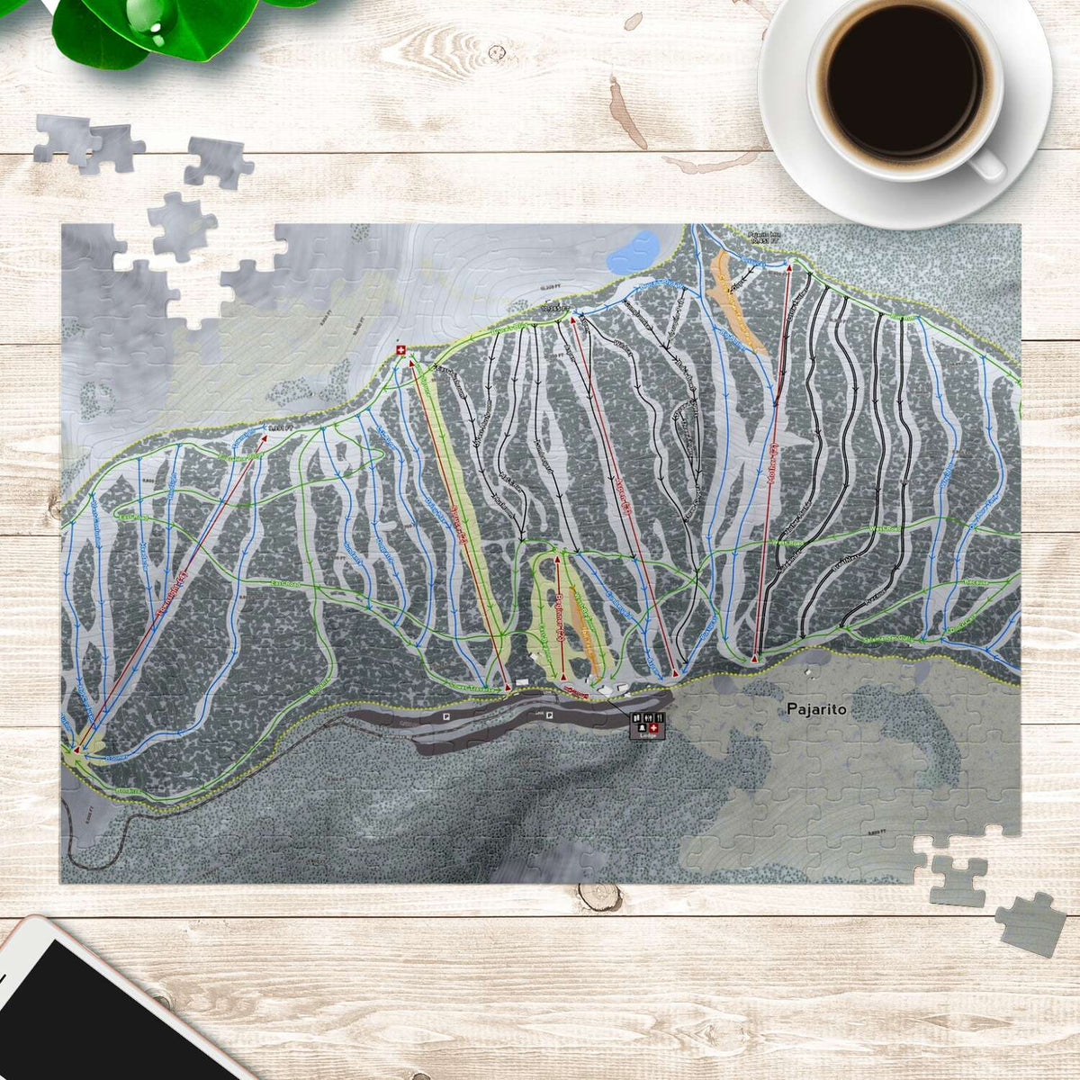 Pajarito New Mexico Ski Trail Map Puzzle - Powderaddicts