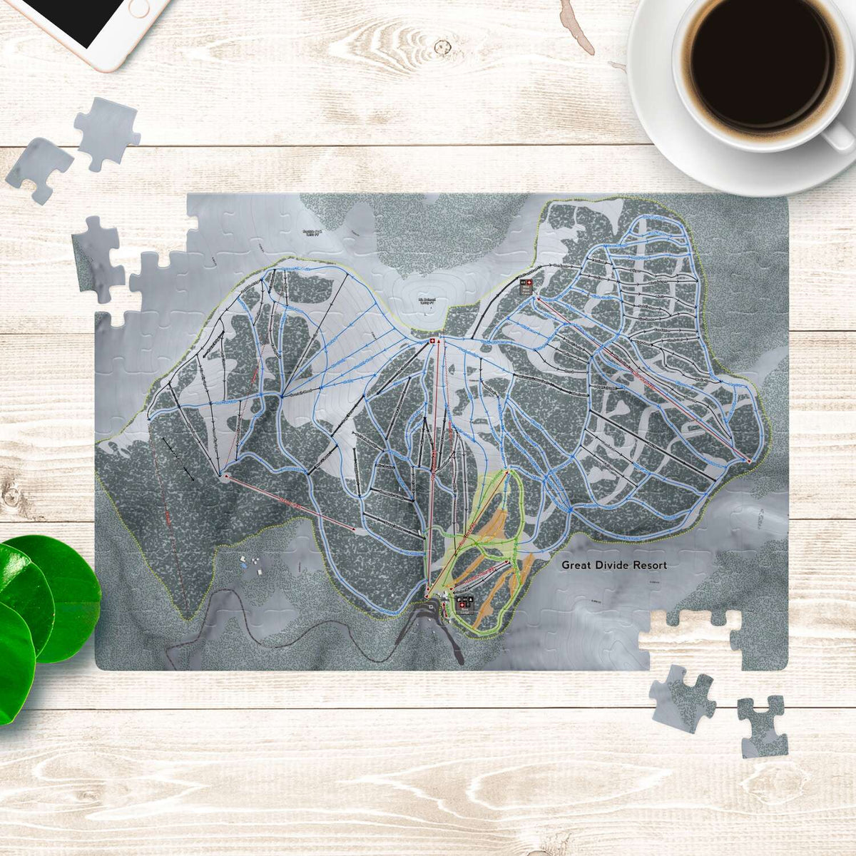 Great Divide Montana Ski Trail Map Puzzle - Powderaddicts