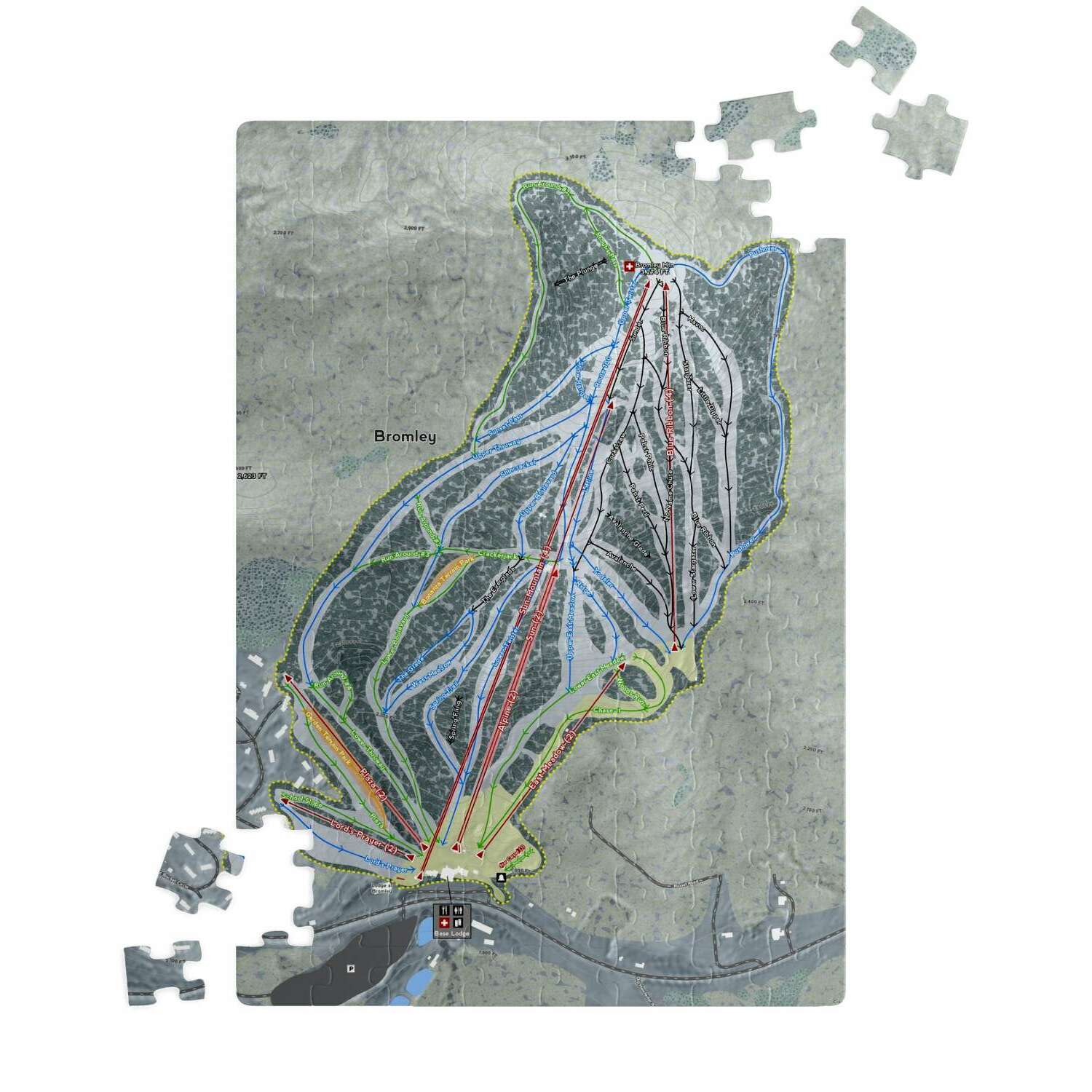 Bromley, Vermont Ski Trail Map Puzzle - Powderaddicts