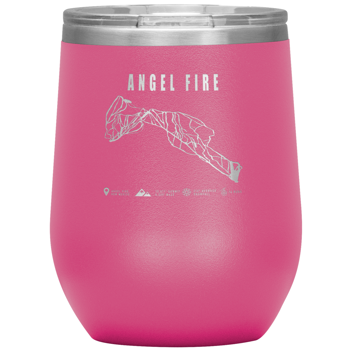 Angel Fire, New Mexico Ski Trail Map Wine 12oz Tumbler - Powderaddicts