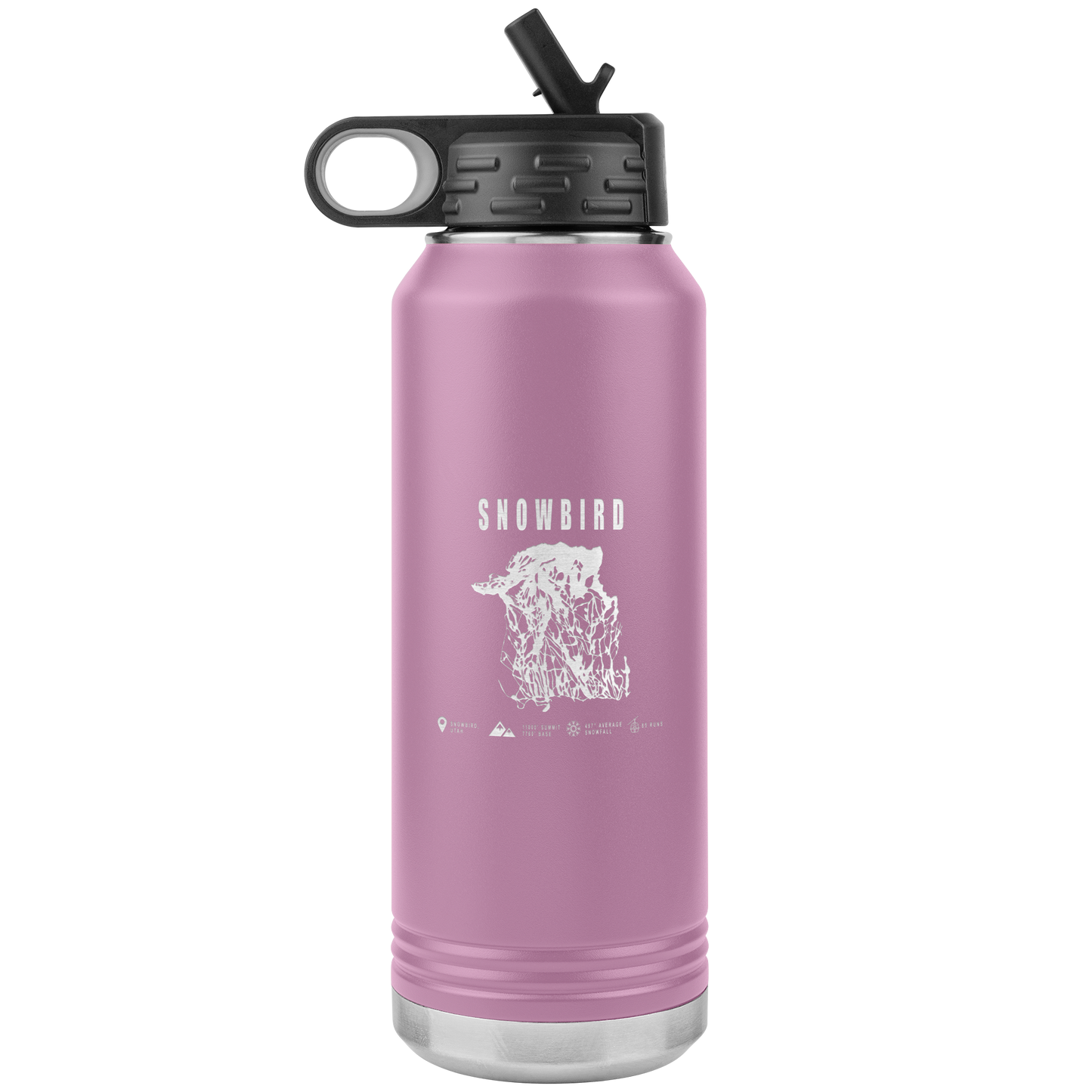 Snowbird,Utah Ski Trail Map 32oz Water Bottle Tumbler - Powderaddicts