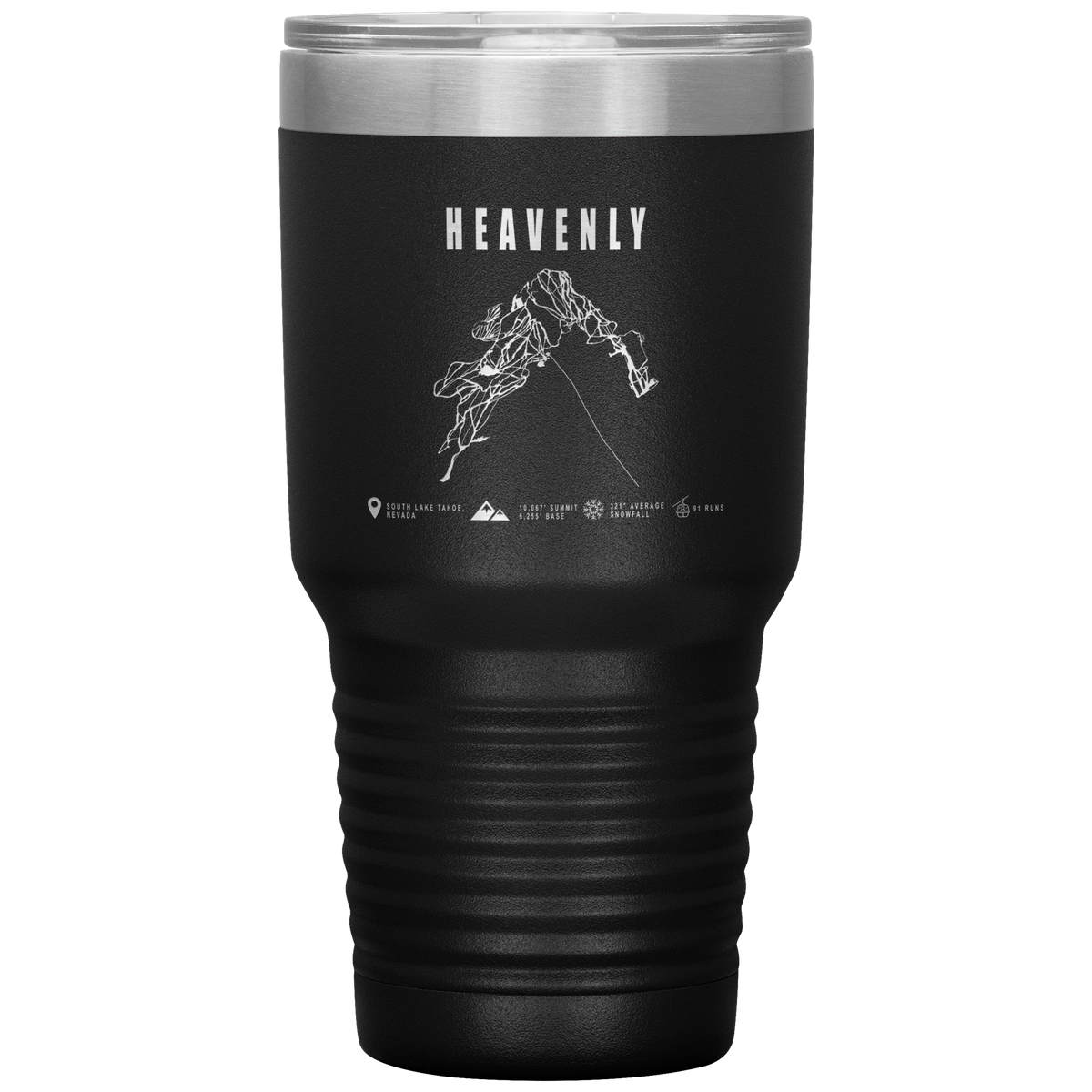 Heavenly, Nevada Ski Trail Map 30oz Tumbler - Powderaddicts