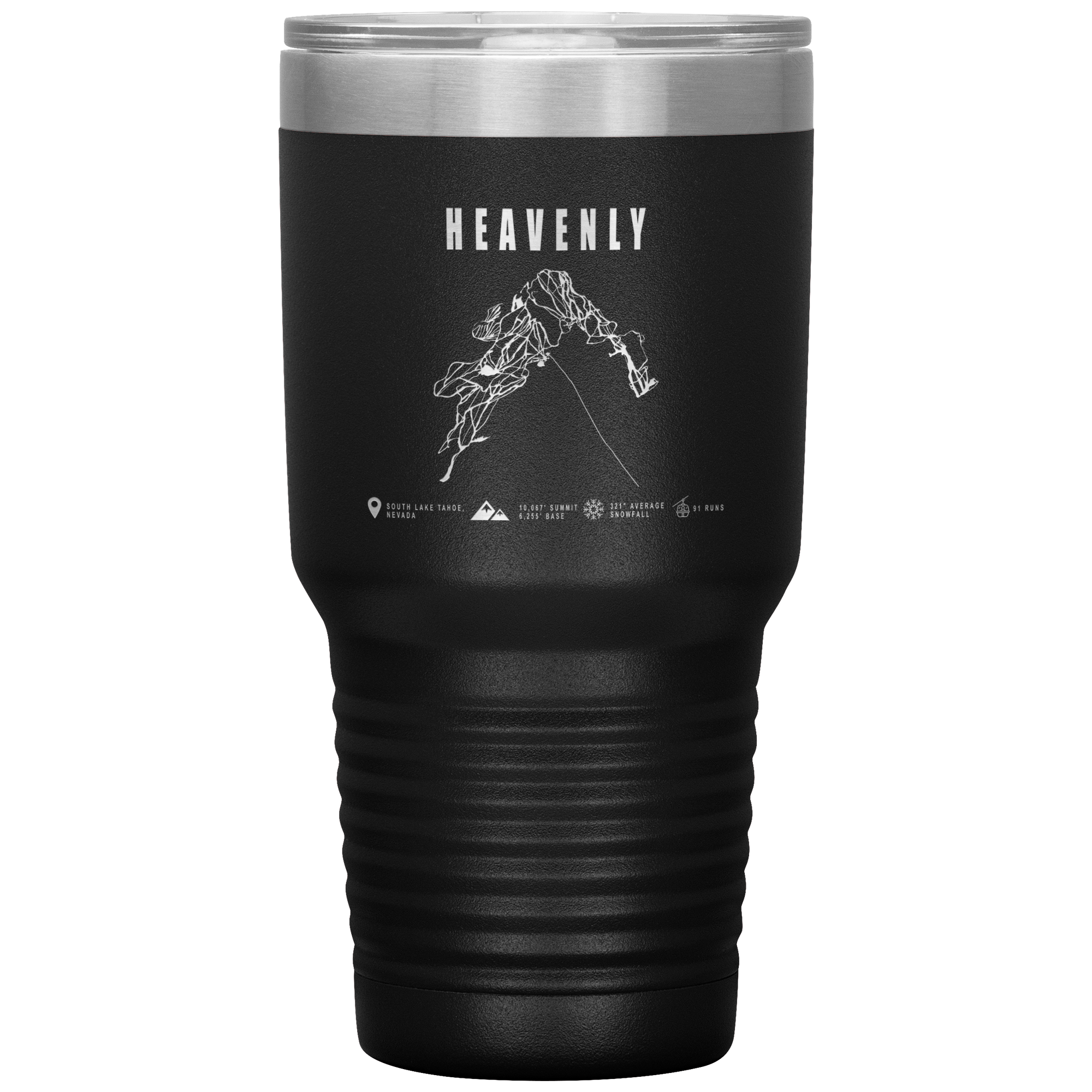 Heavenly, Nevada Ski Trail Map 30oz Tumbler - Powderaddicts