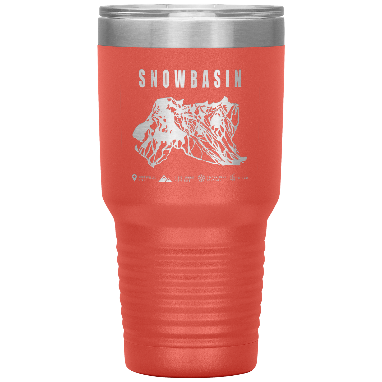 Snowbasin, Utah Ski Trail Map - 30oz Tumbler - Powderaddicts