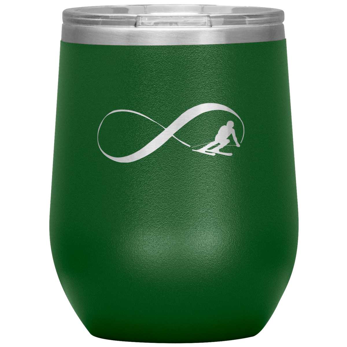 Infinity Skiing Wine 12oz Tumbler - Powderaddicts