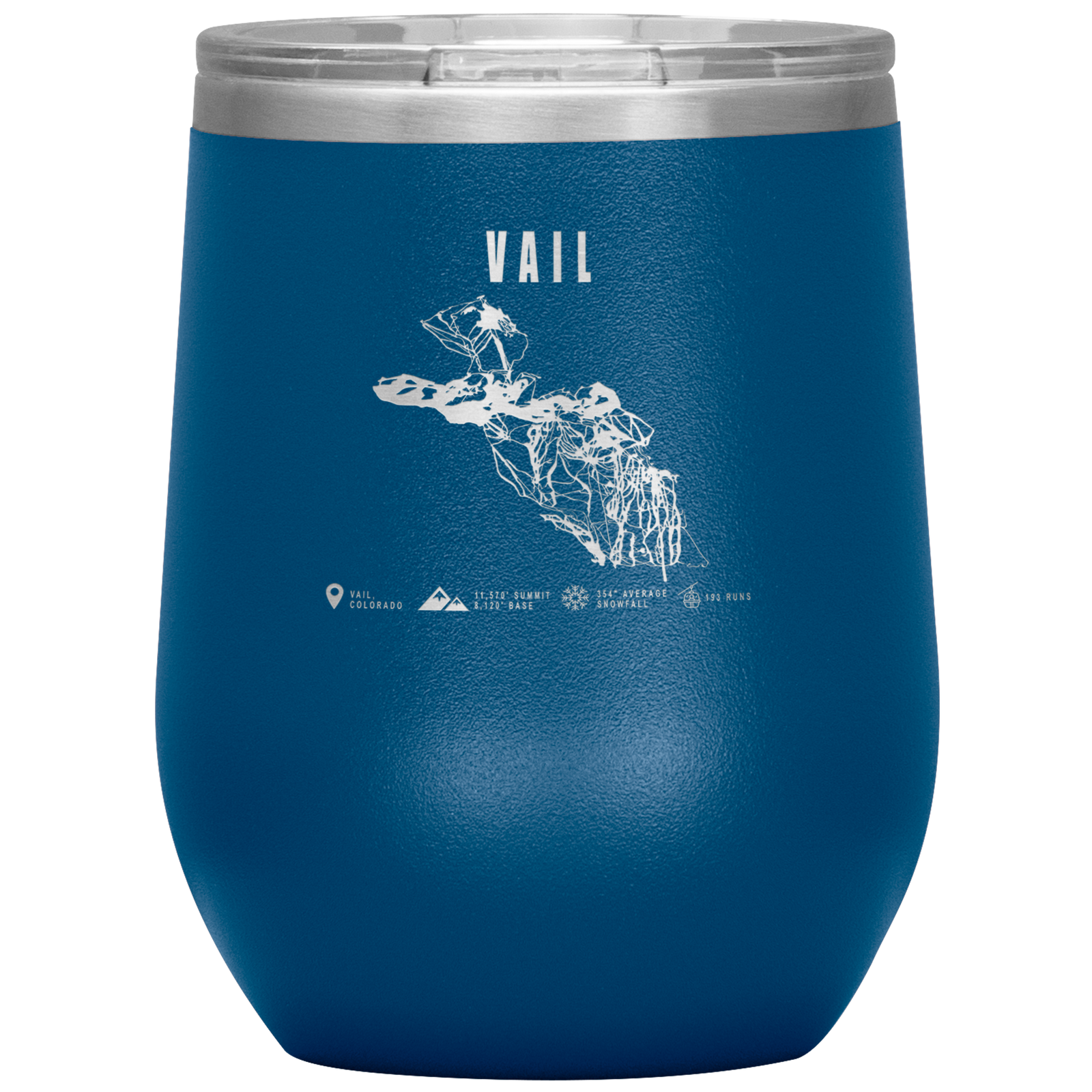 Vail Colorado Ski Trail Map Wine 12oz Tumbler - Powderaddicts