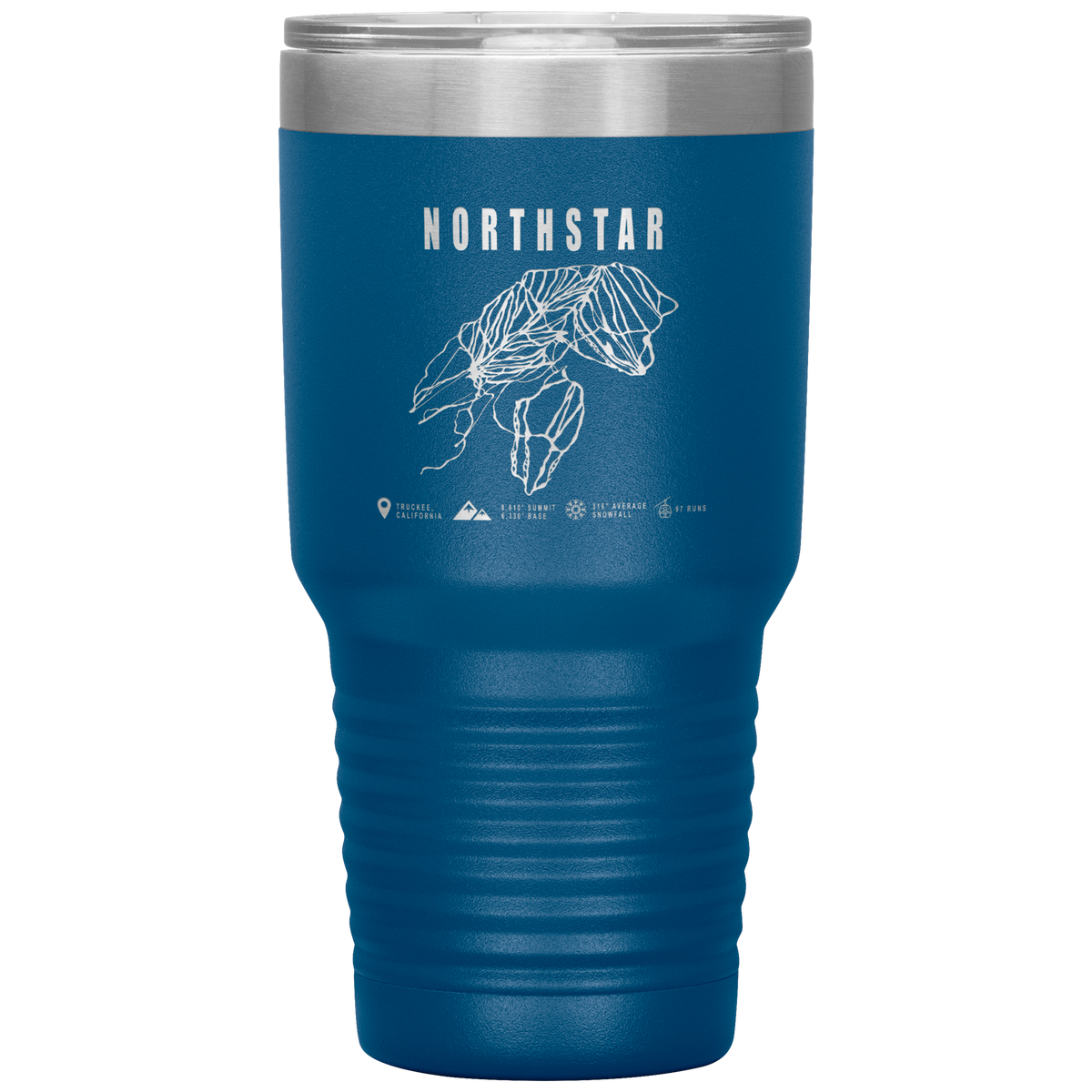 Northstar, California Ski Trail Map 30oz Tumbler - Powderaddicts