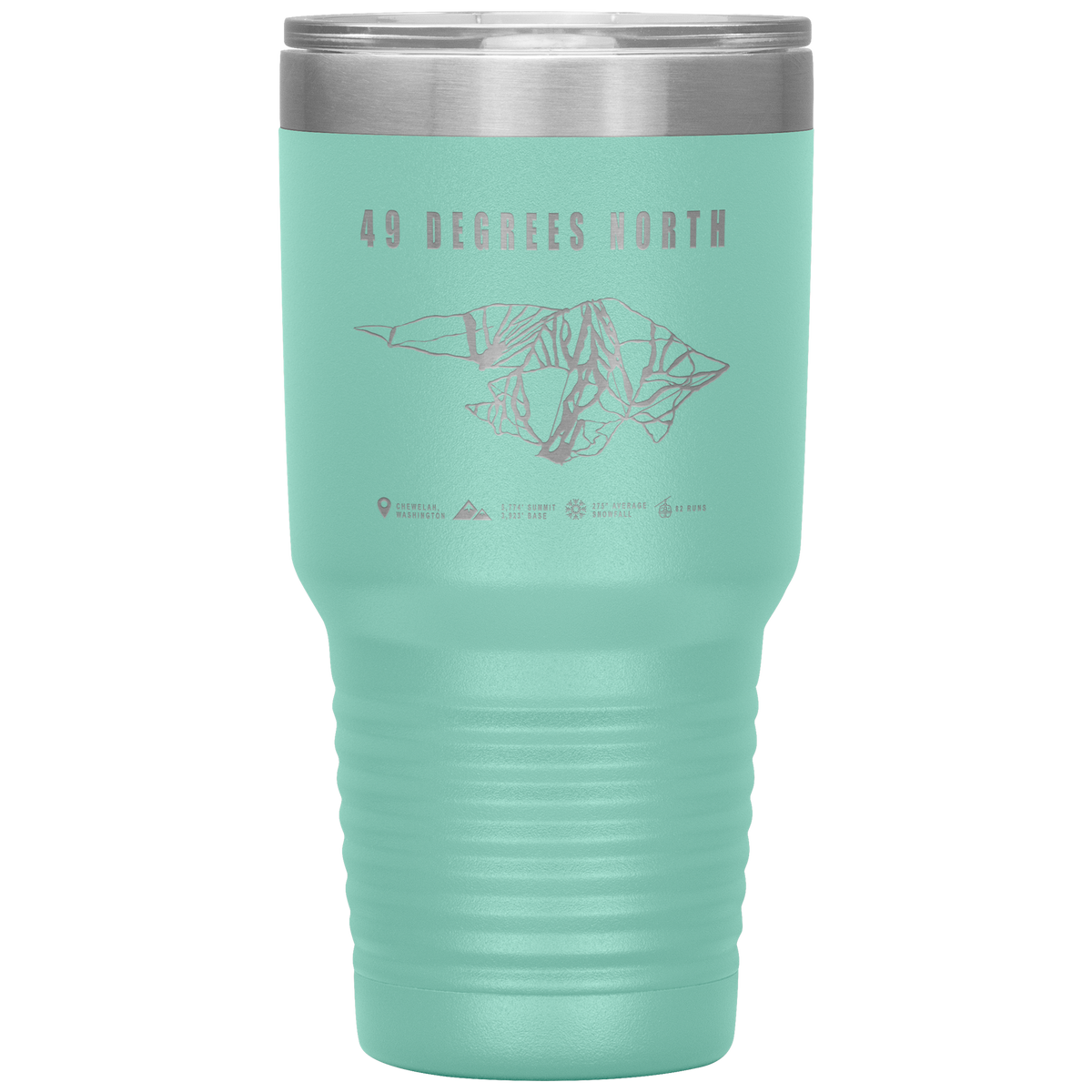 49 Degrees North, Washington Ski Trail Map 30oz Tumbler - Powderaddicts