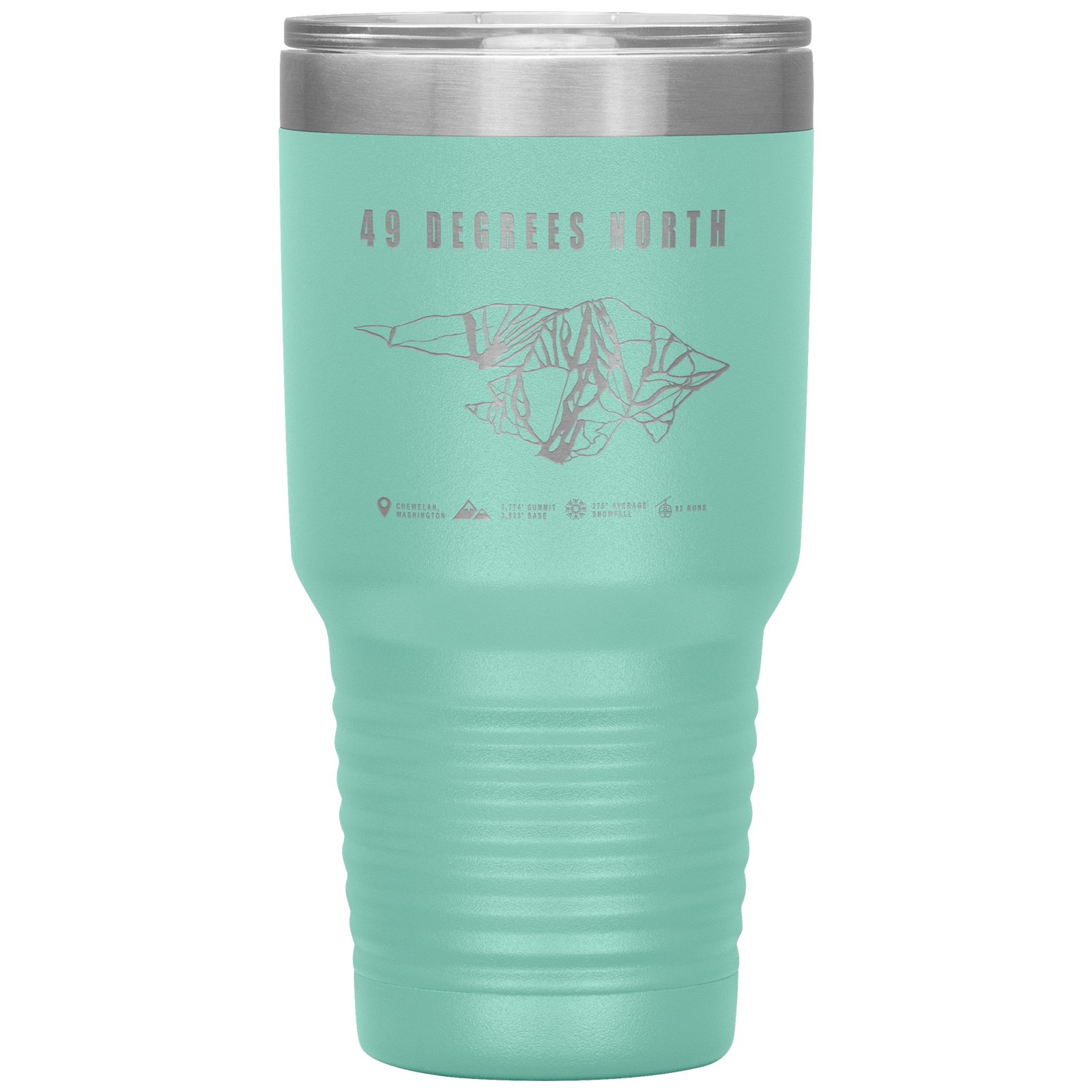 49 Degrees North, Washington Ski Trail Map 30oz Tumbler - Powderaddicts