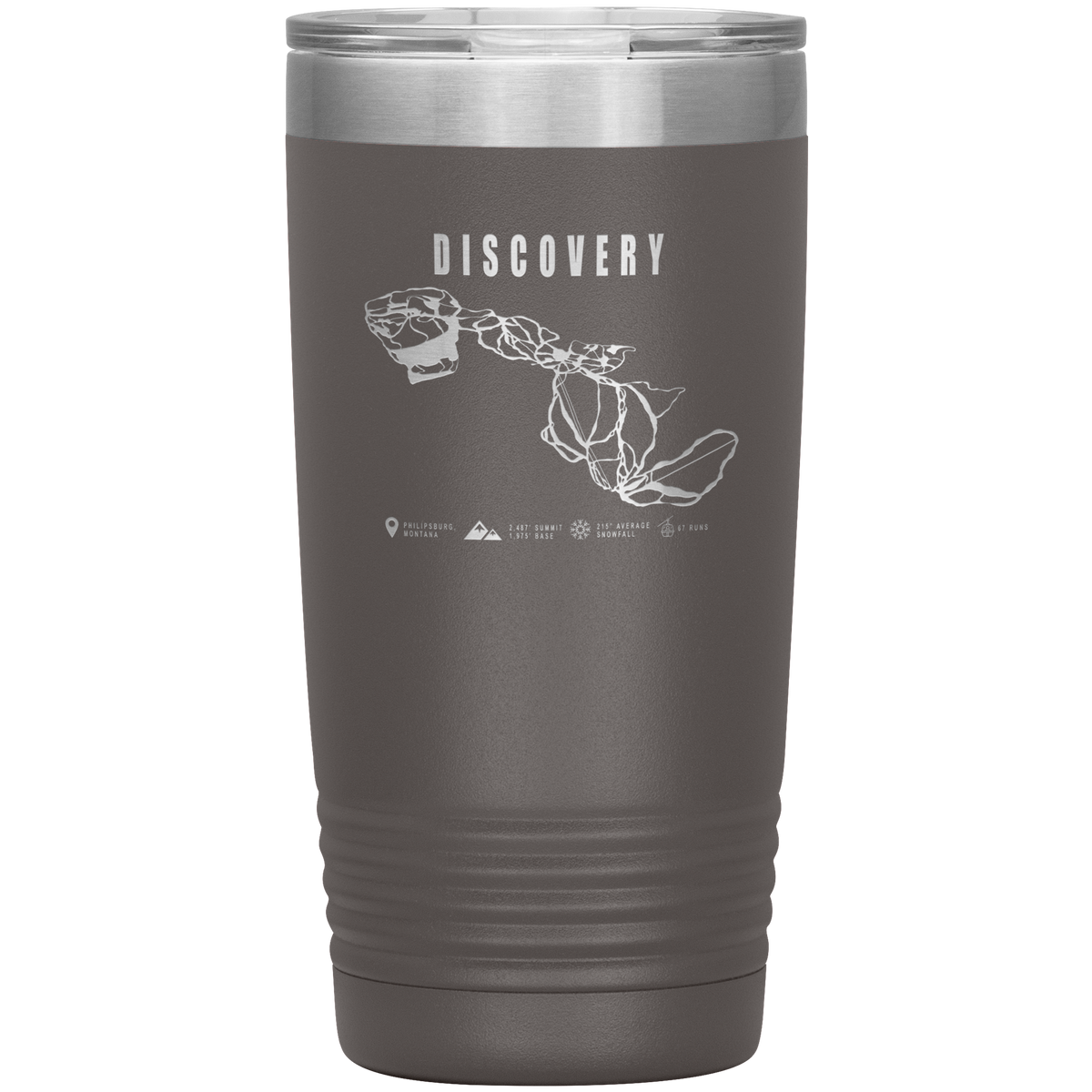 Discovery Montana Ski Trail Map 20oz Tumbler - Powderaddicts