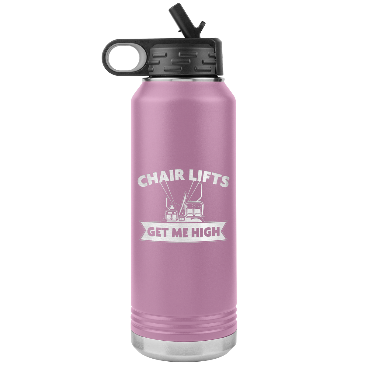 Chairlifts Get Me High 32oz Water Bottle Tumbler - Powderaddicts