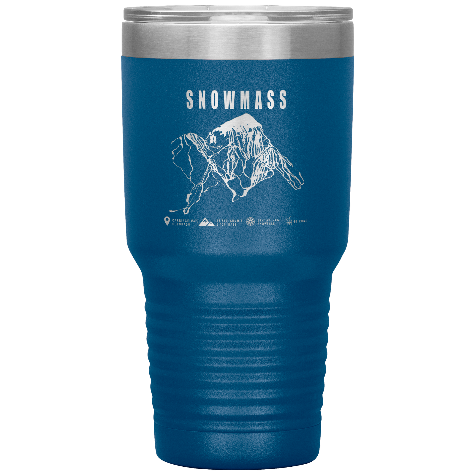 Snowmass Colorado Ski Trail Map 30oz Tumbler - Powderaddicts