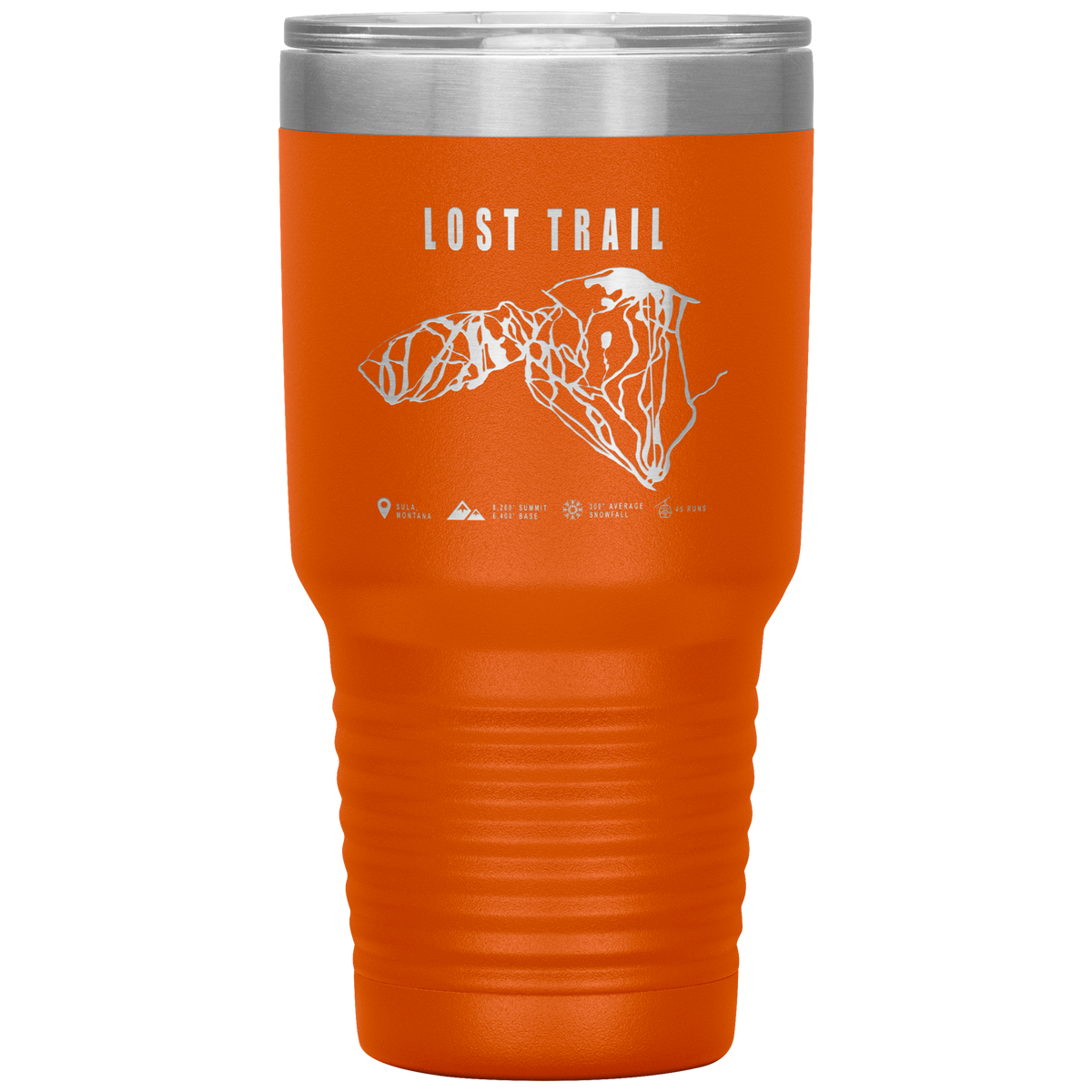 Lost Trail Montana Ski Trail Map 30oz Tumbler - Powderaddicts