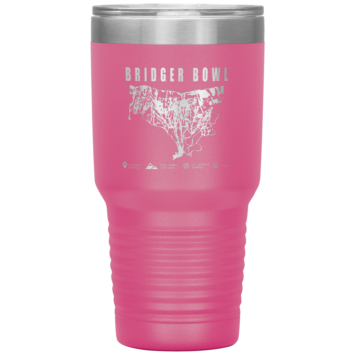 Bridger Bowl Montana Ski Trail Map 30oz Tumbler - Powderaddicts