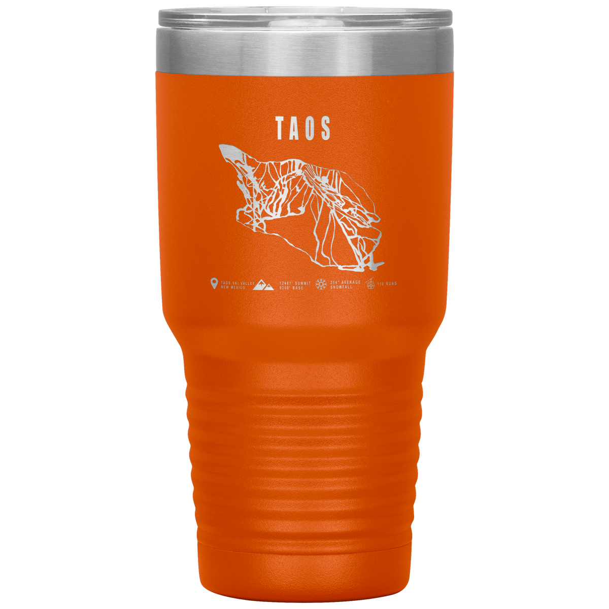 Taos, New Mexico Ski Trail Map 30oz Tumbler - Powderaddicts