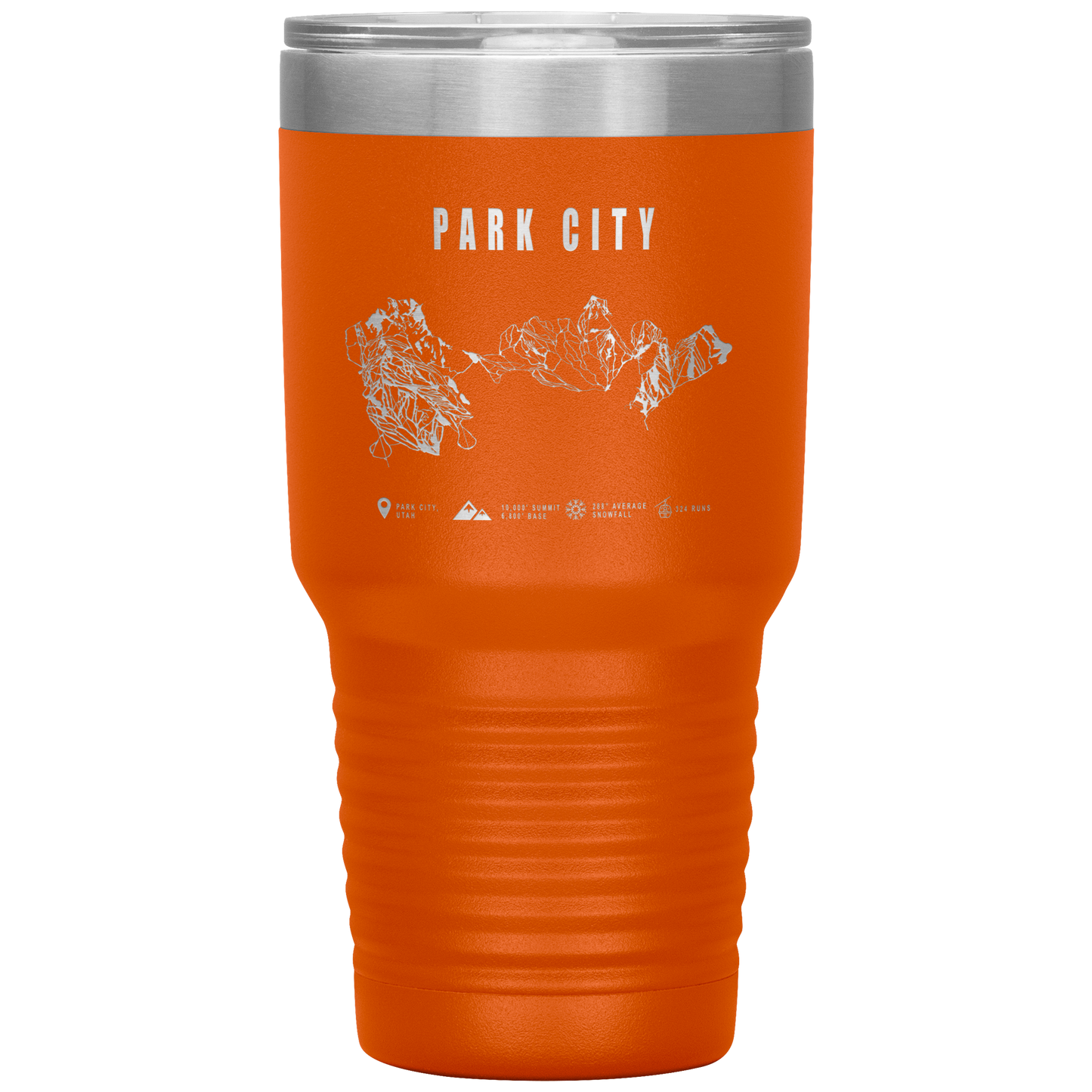 Park city,Utah Ski Trail Map 30oz Tumbler - Powderaddicts