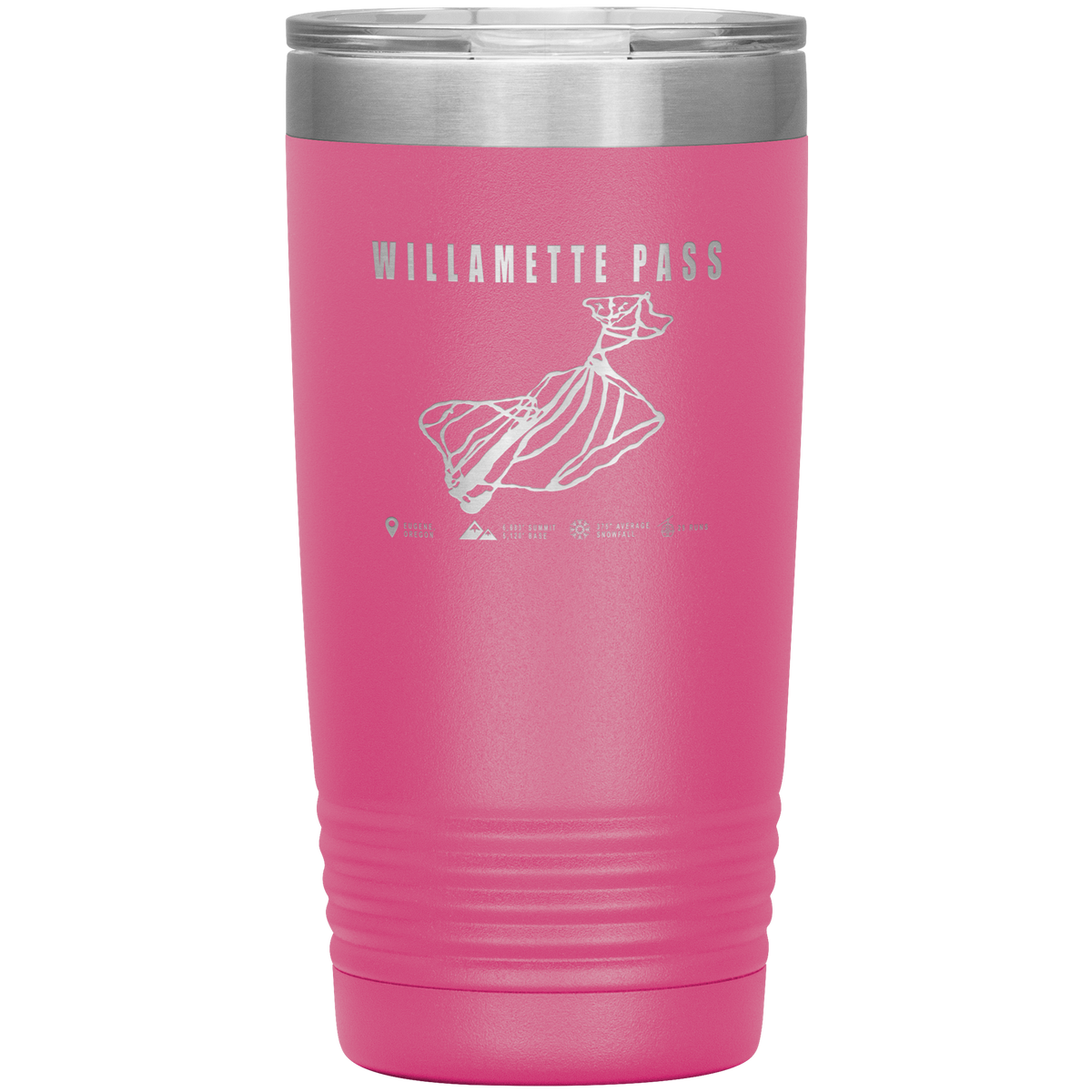 Willamette Pass, Oregon Ski Trail Map 20oz Tumbler - Powderaddicts