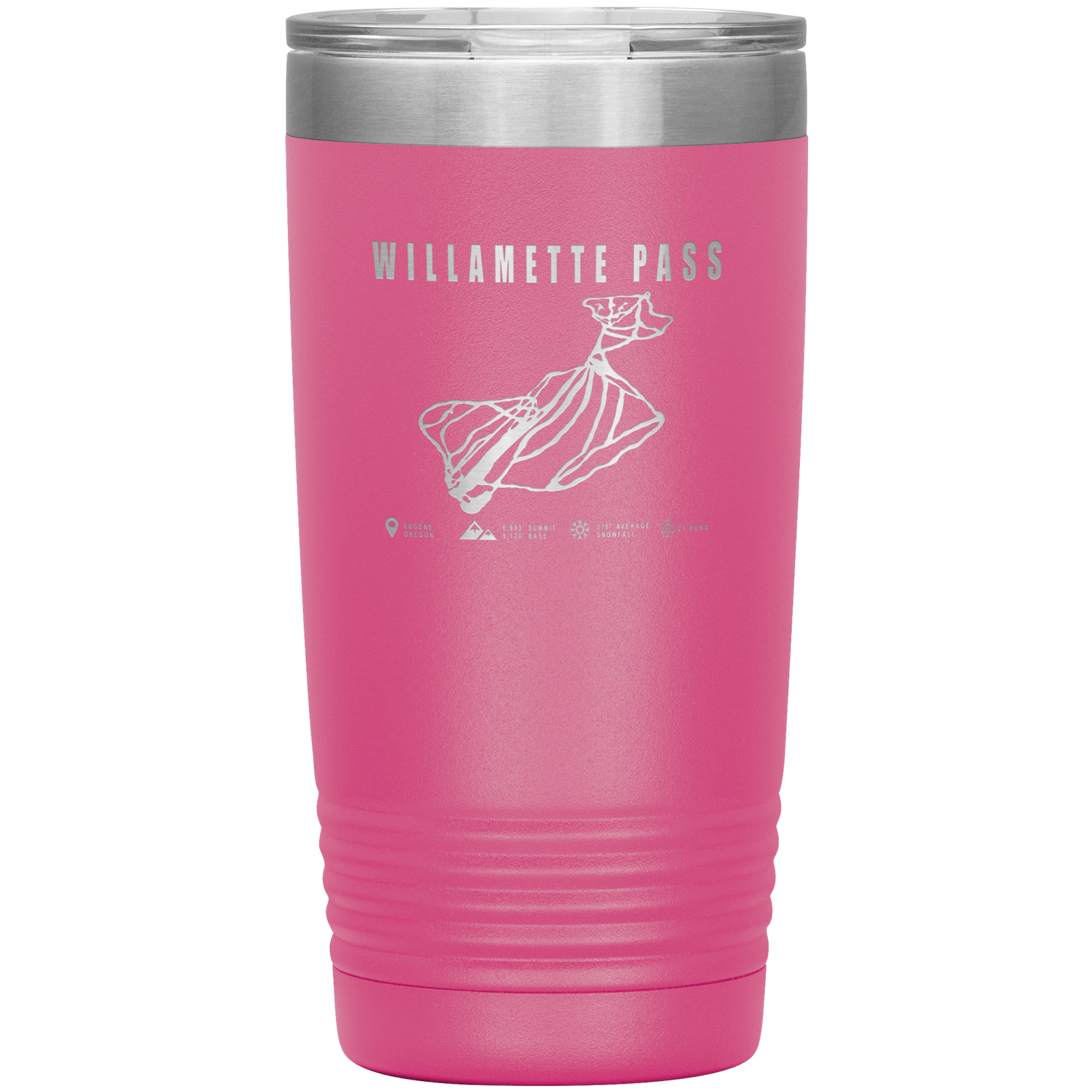 Willamette Pass, Oregon Ski Trail Map 20oz Tumbler - Powderaddicts