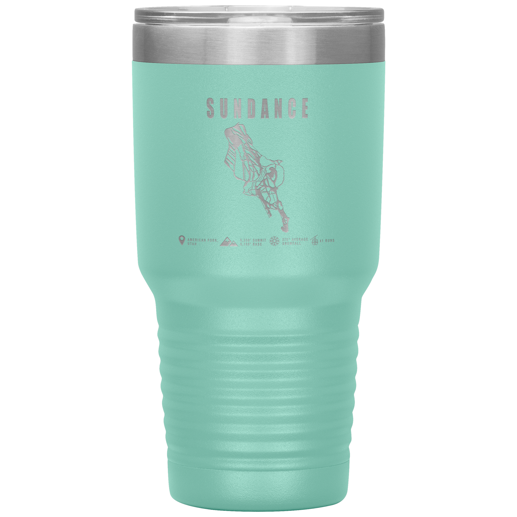 Sundance,Utah Ski Trail Map 30oz Tumbler - Powderaddicts