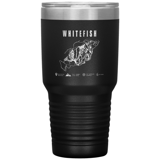 Whitefish Montana Ski Trail Map 30oz Tumbler - Powderaddicts