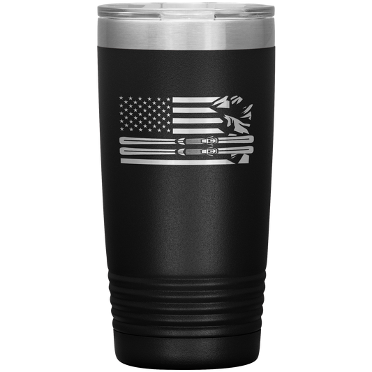 USA Ski Flag 20oz Tumbler - Powderaddicts