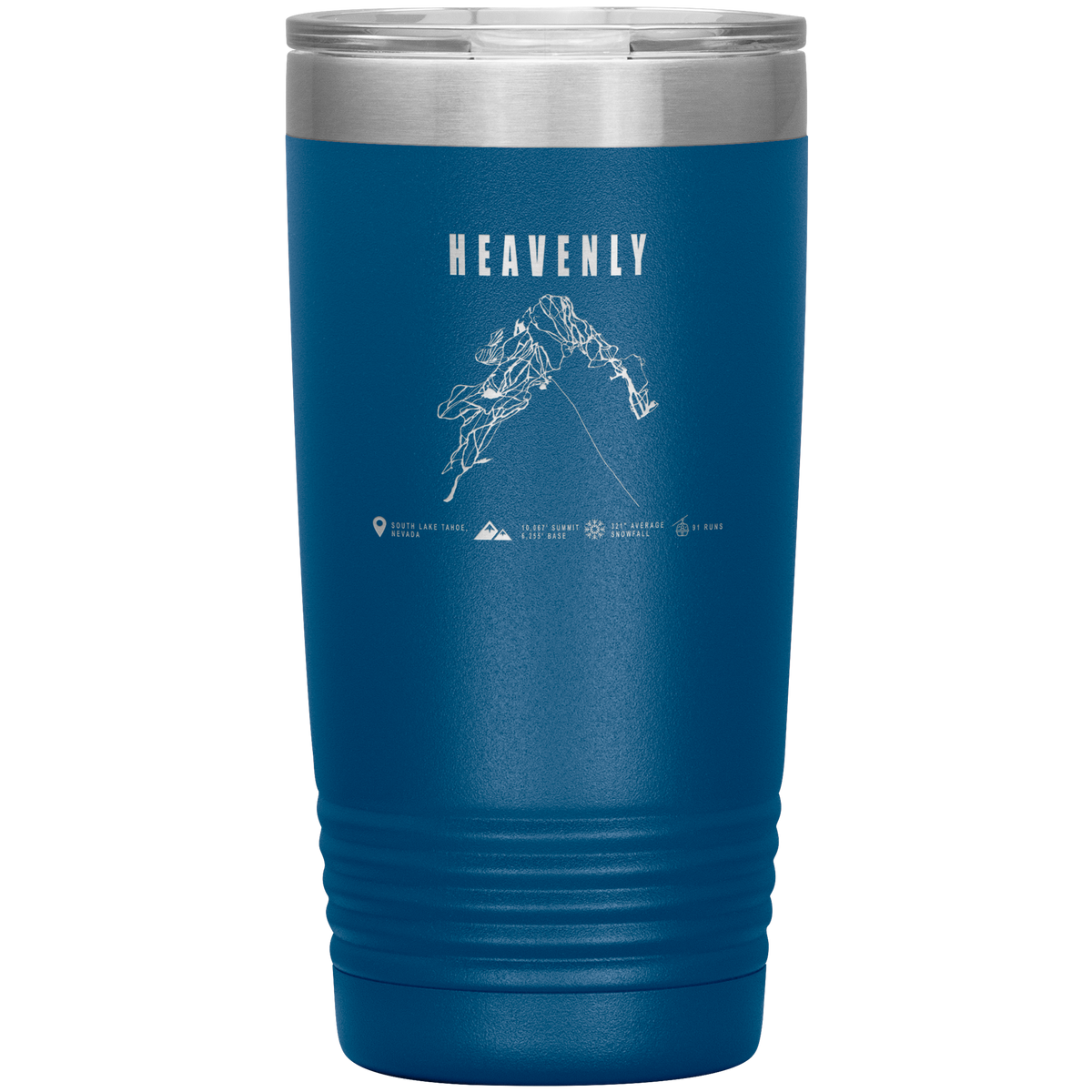 Heavenly, Nevada Ski Trail Map 20oz Tumbler - Powderaddicts