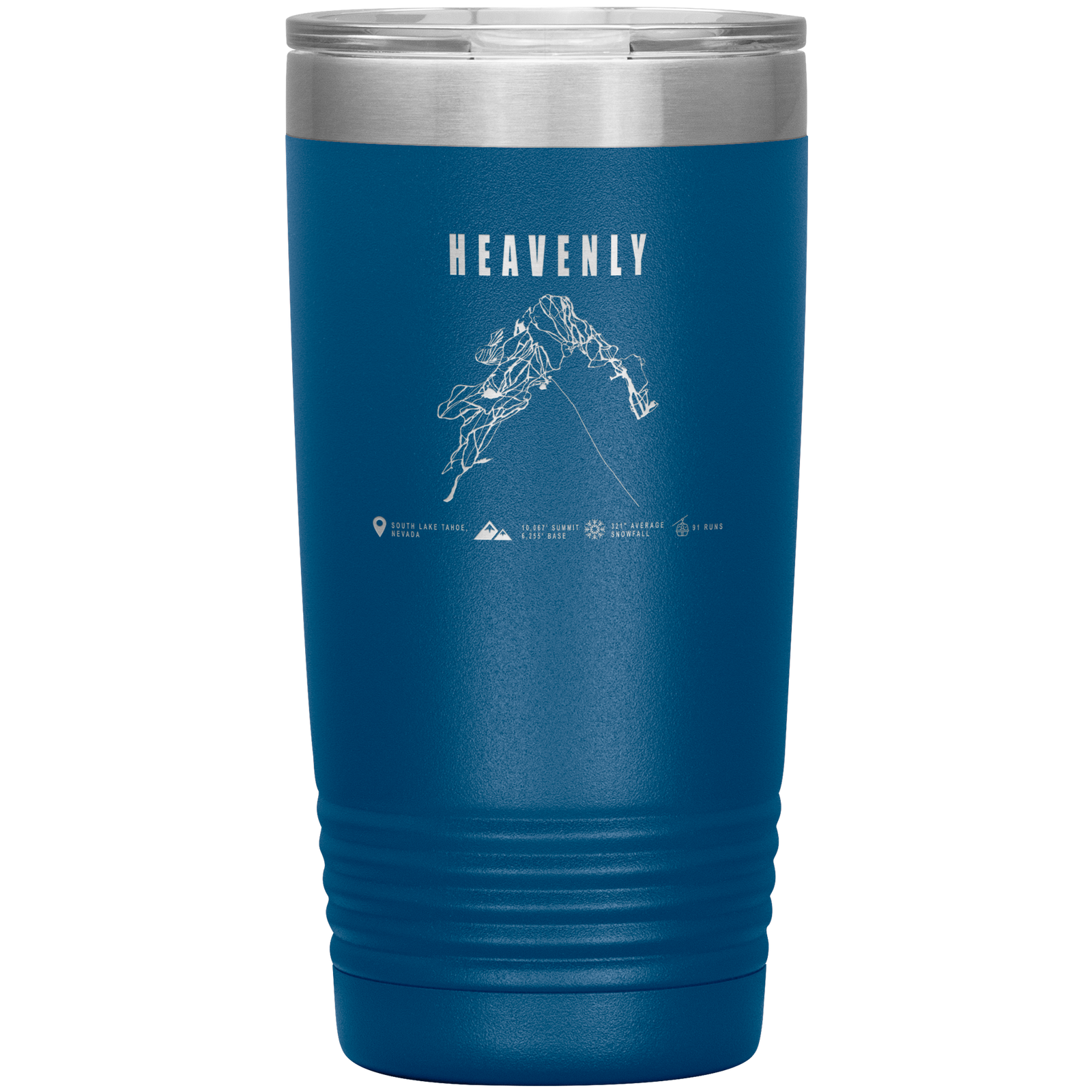 Heavenly, Nevada Ski Trail Map 20oz Tumbler - Powderaddicts