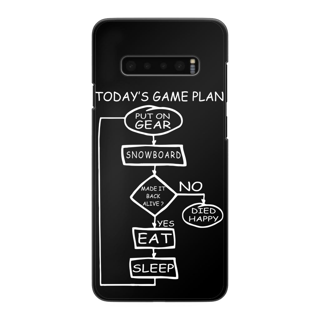 Today's Gameplan - Snowboarding Back Printed Black Hard Phone Case - Powderaddicts