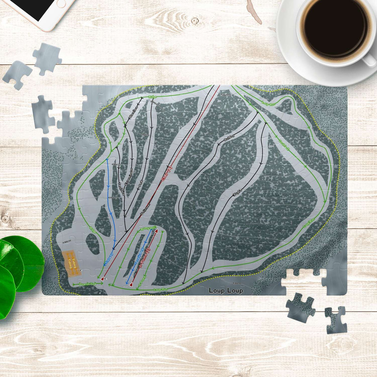 Loup Loup Washington Ski Map Resort Puzzle - Powderaddicts