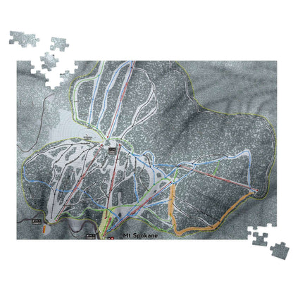 Mt Spokane Washington Ski Map Resort Puzzle - Powderaddicts