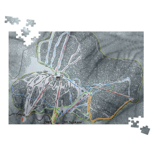 Mt Spokane Washington Ski Map Resort Puzzle - Powderaddicts