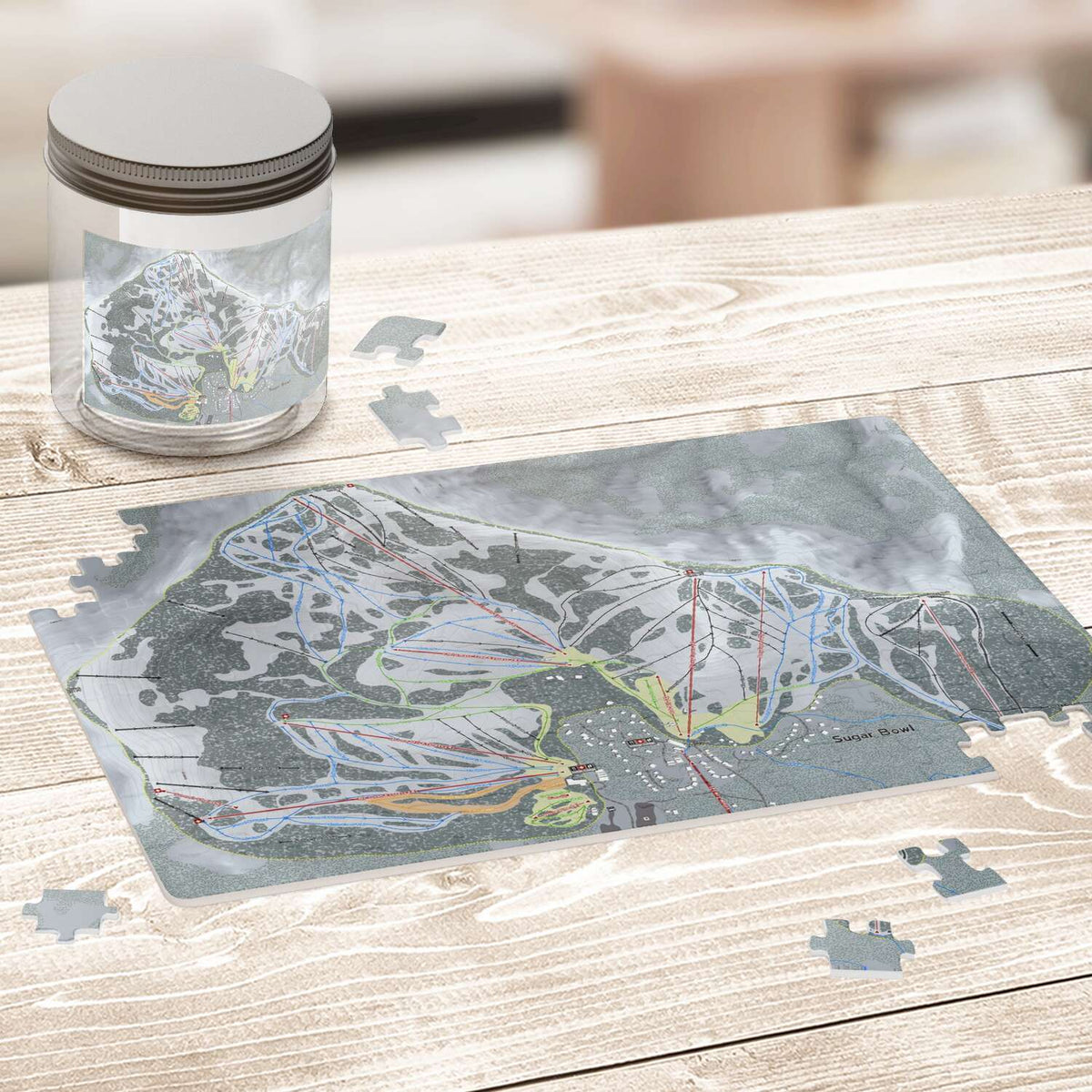 Sugar Bowl, California Ski Trail Map Puzzle - Powderaddicts