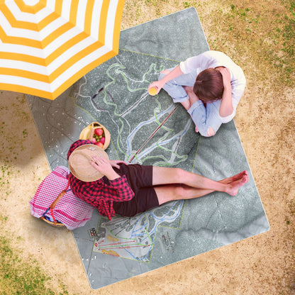 Nordic Valley, Utah Ski Resort Map Printed Beach Towel - Powderaddicts