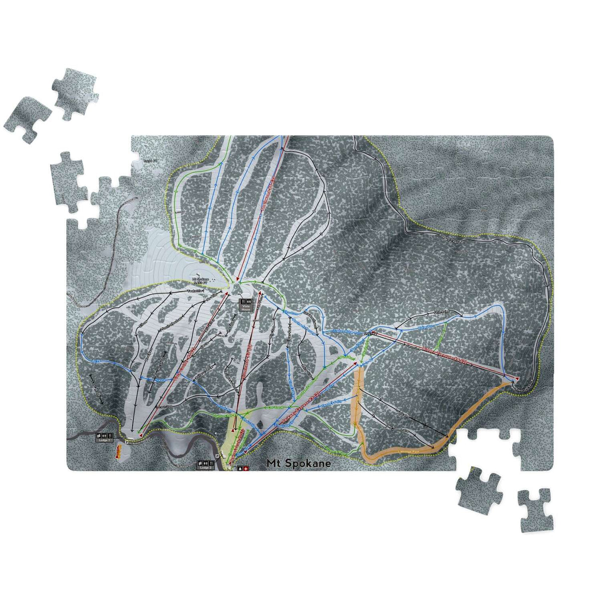 Mt Spokane Washington Ski Map Resort Puzzle