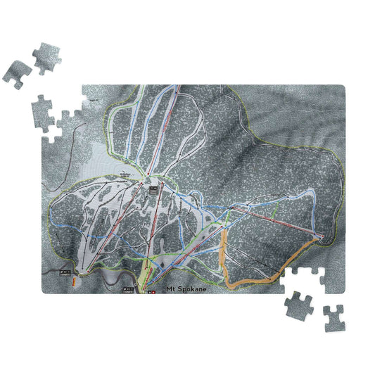 Mt Spokane Washington Ski Map Resort Puzzle - Powderaddicts