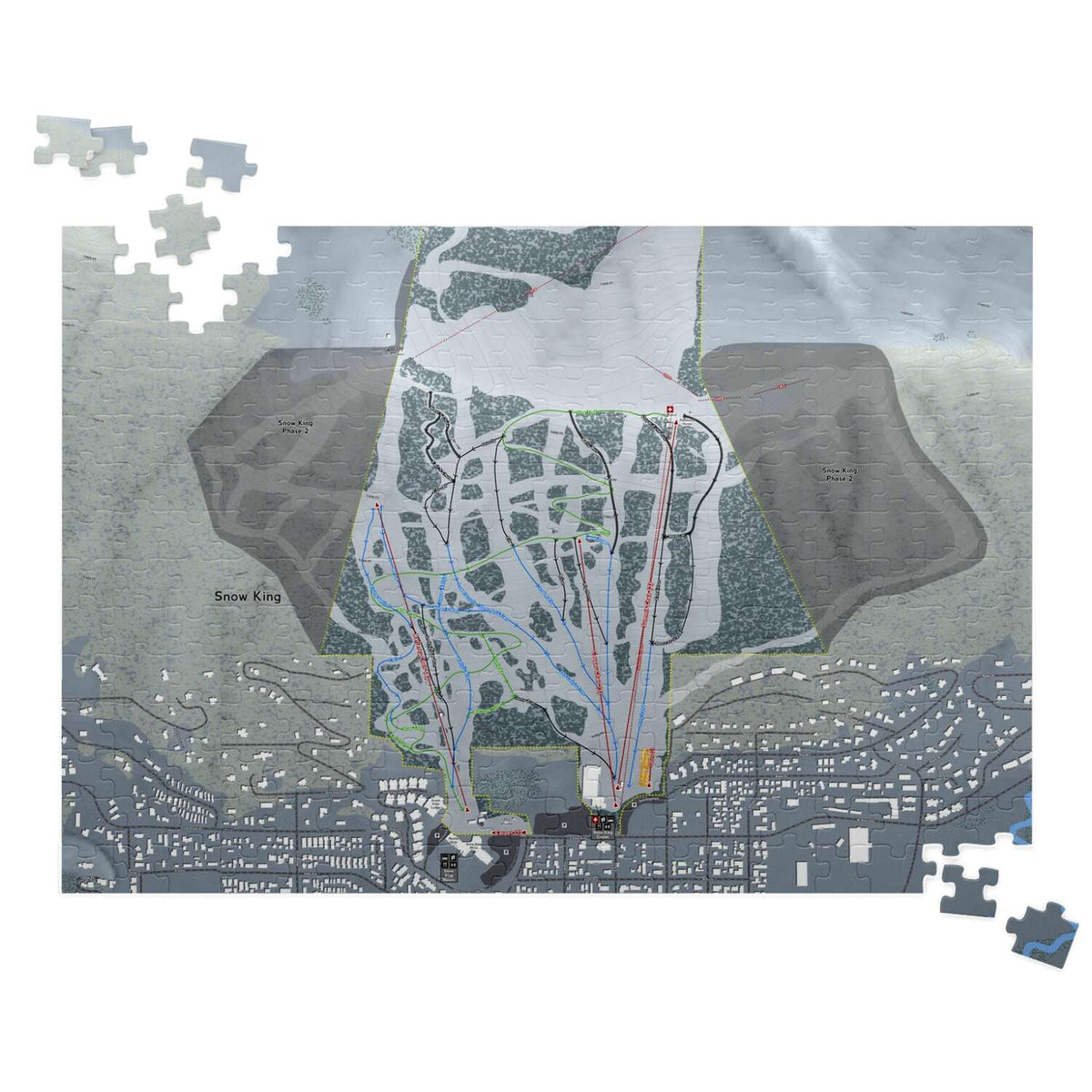 Snow King Wyoming Ski Trail Map Puzzle - Powderaddicts